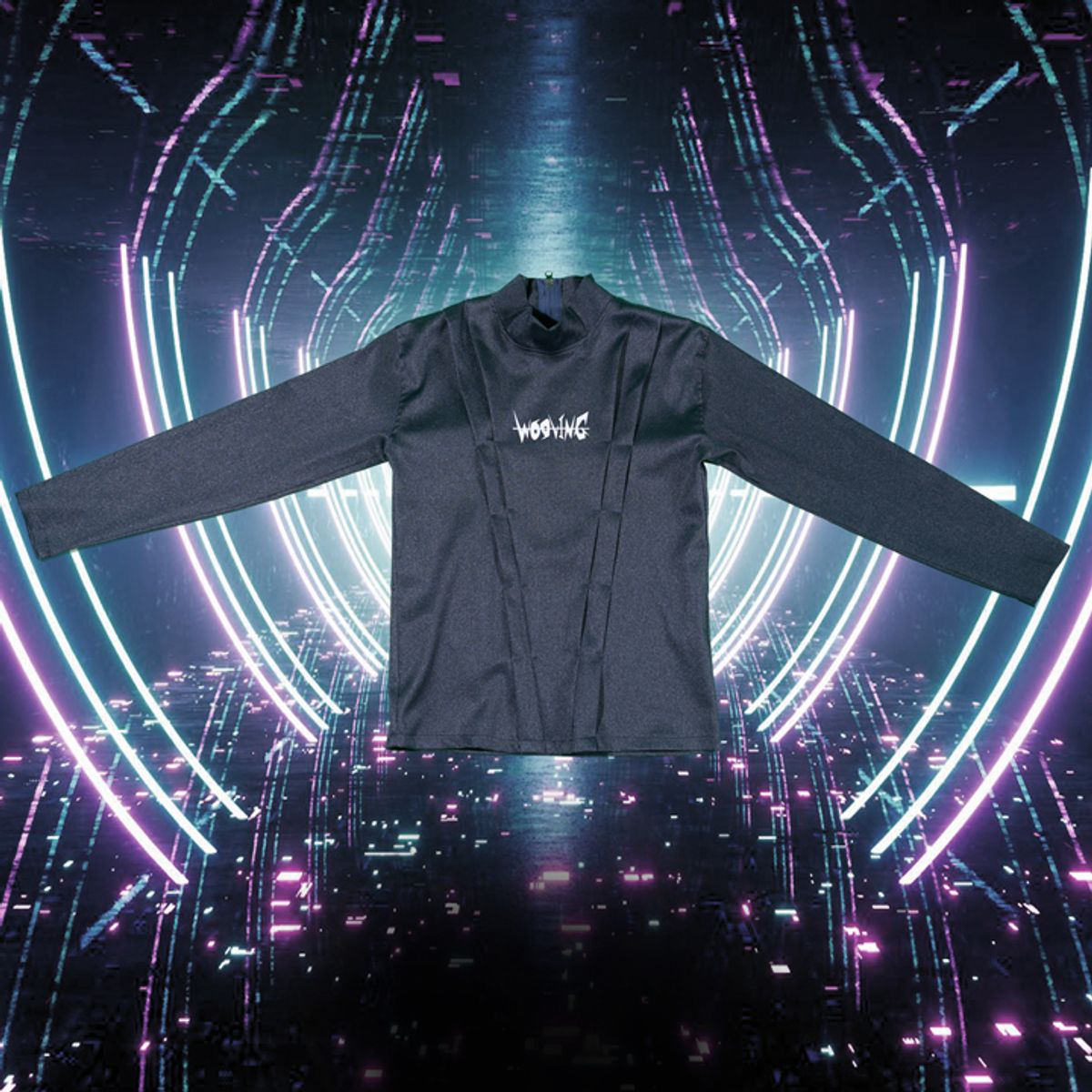 우빙(WOOVING) PLEATS LONG SLEEVE (BLACK)