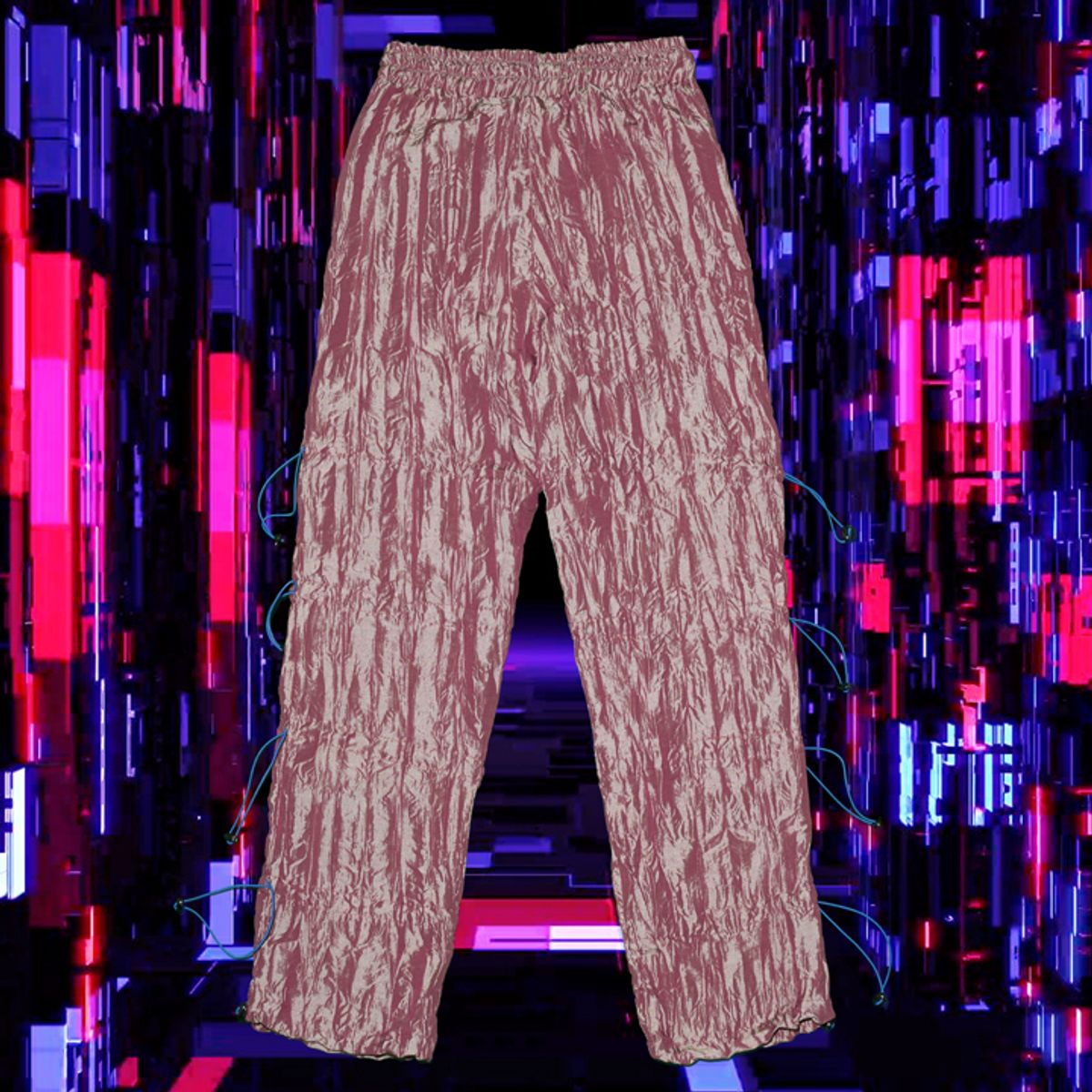 우빙(WOOVING) CRINKLE STRING PANTS (ROSE GOLD)