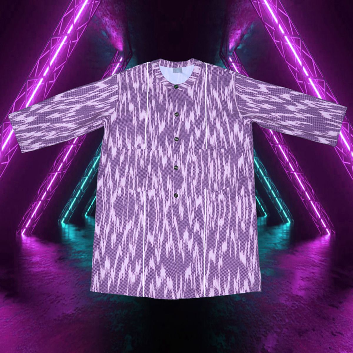 우빙(WOOVING) SCOTCH LINE LONG SHIRTS (PINK)