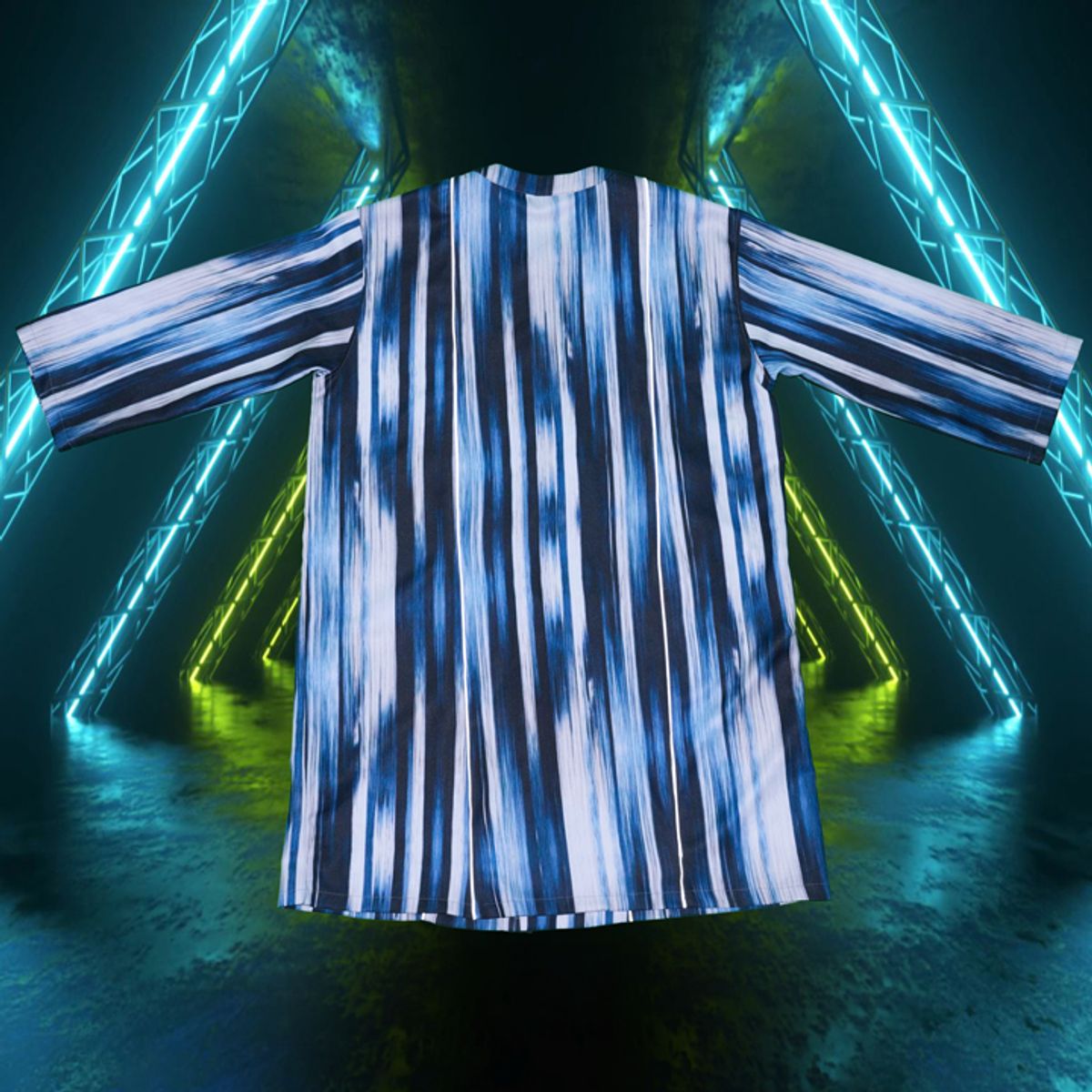 우빙(WOOVING) SCOTCH LINE LONG SHIRTS (BLUE)