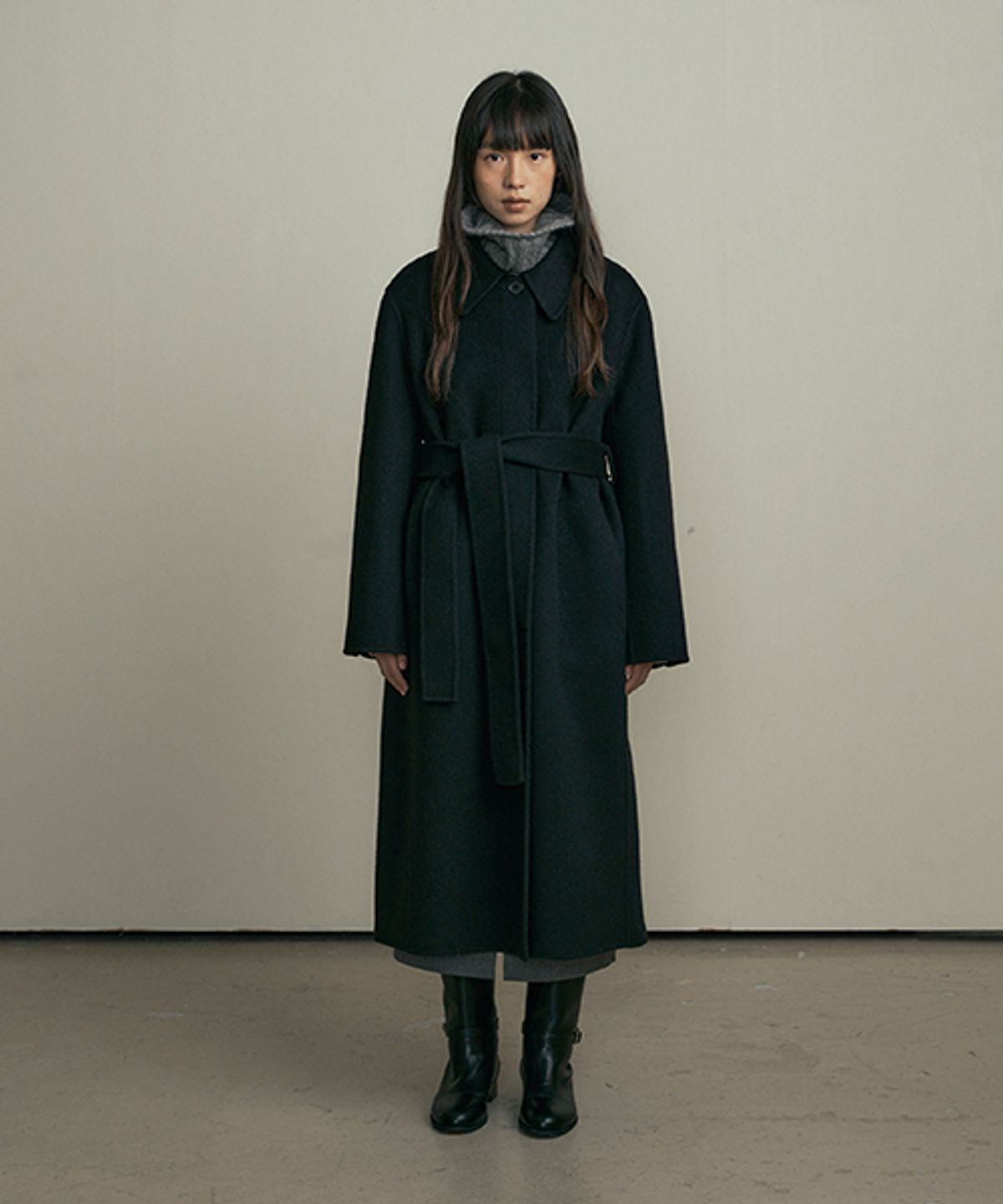 링서울(LINGSEOUL) fox single handmade coat-black