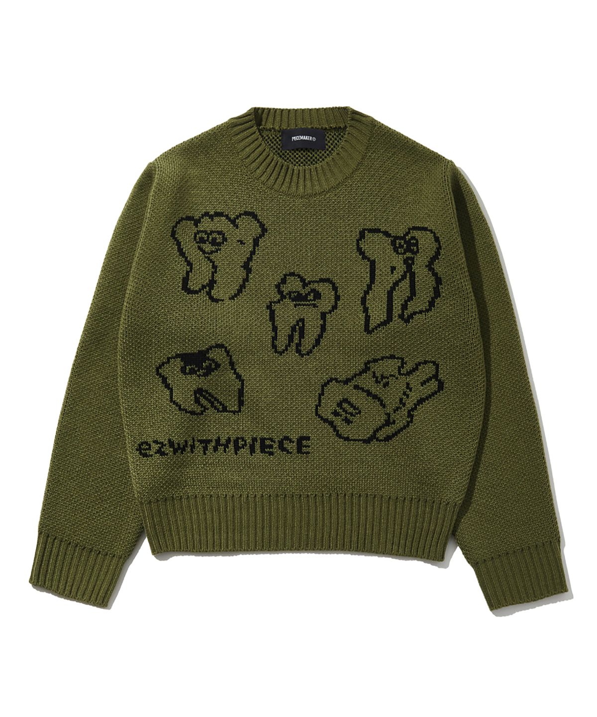 피스메이커(PIECE MAKER) TEETH KNIT SWEATER (AVOCADO)
