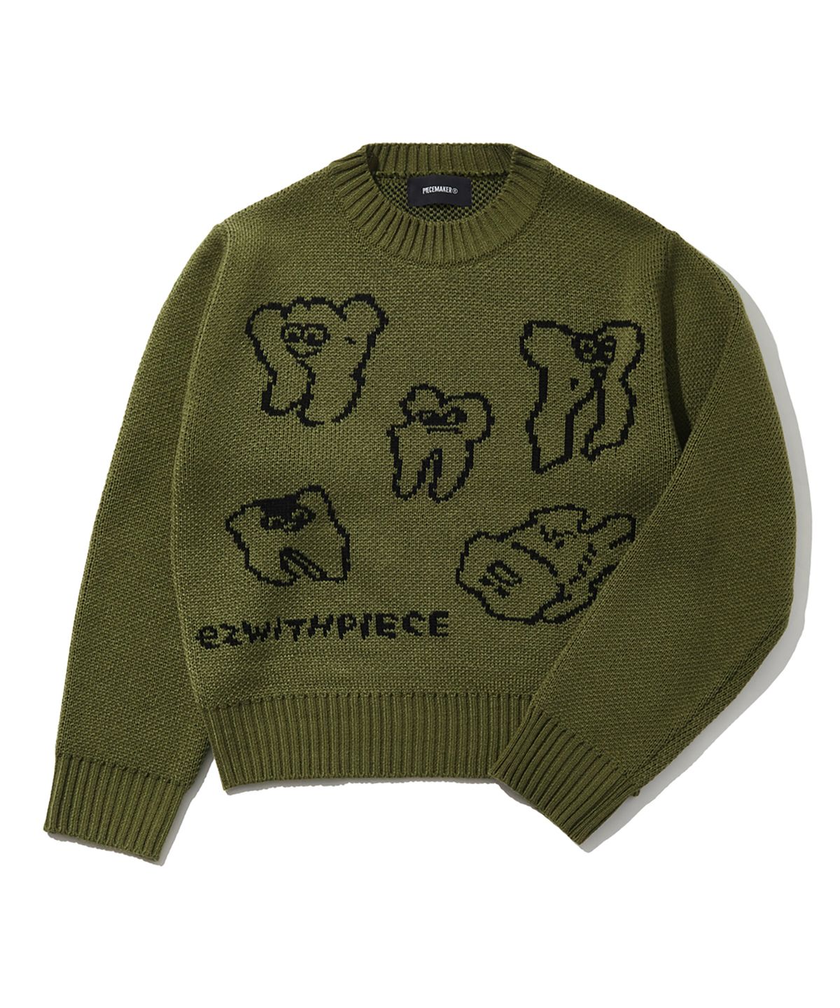 피스메이커(PIECE MAKER) TEETH KNIT SWEATER (AVOCADO)