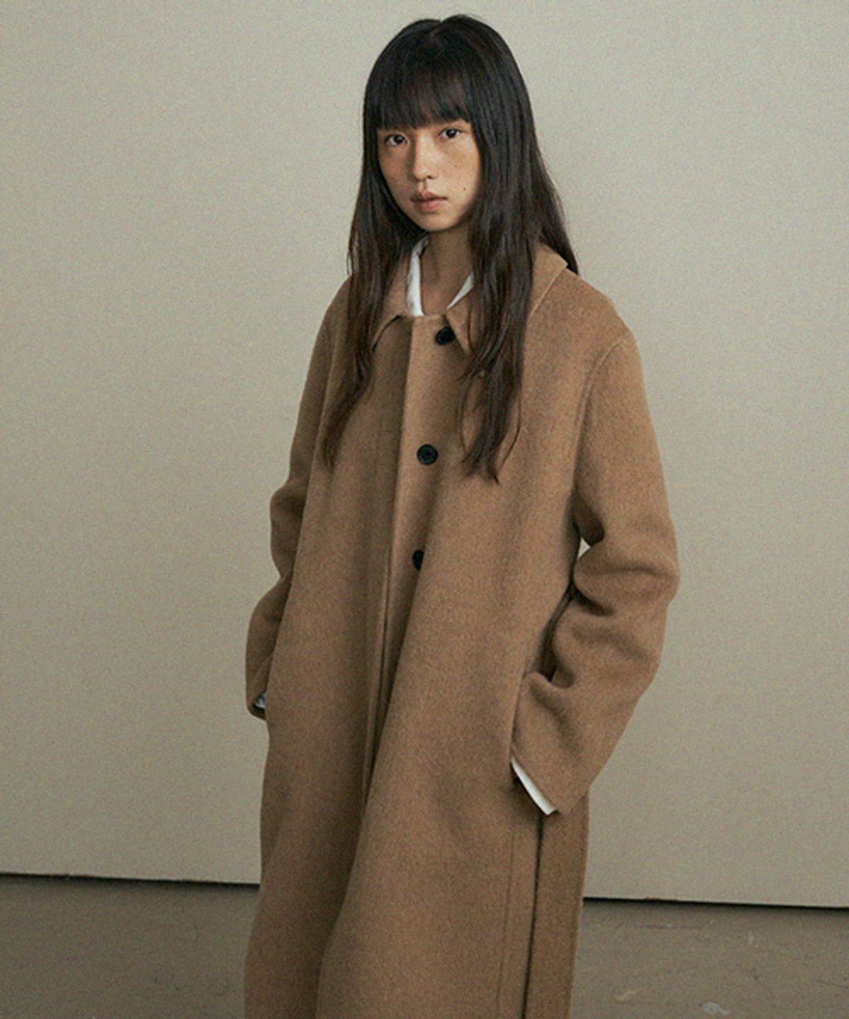 링서울(LINGSEOUL) fox single handmade coat-camel