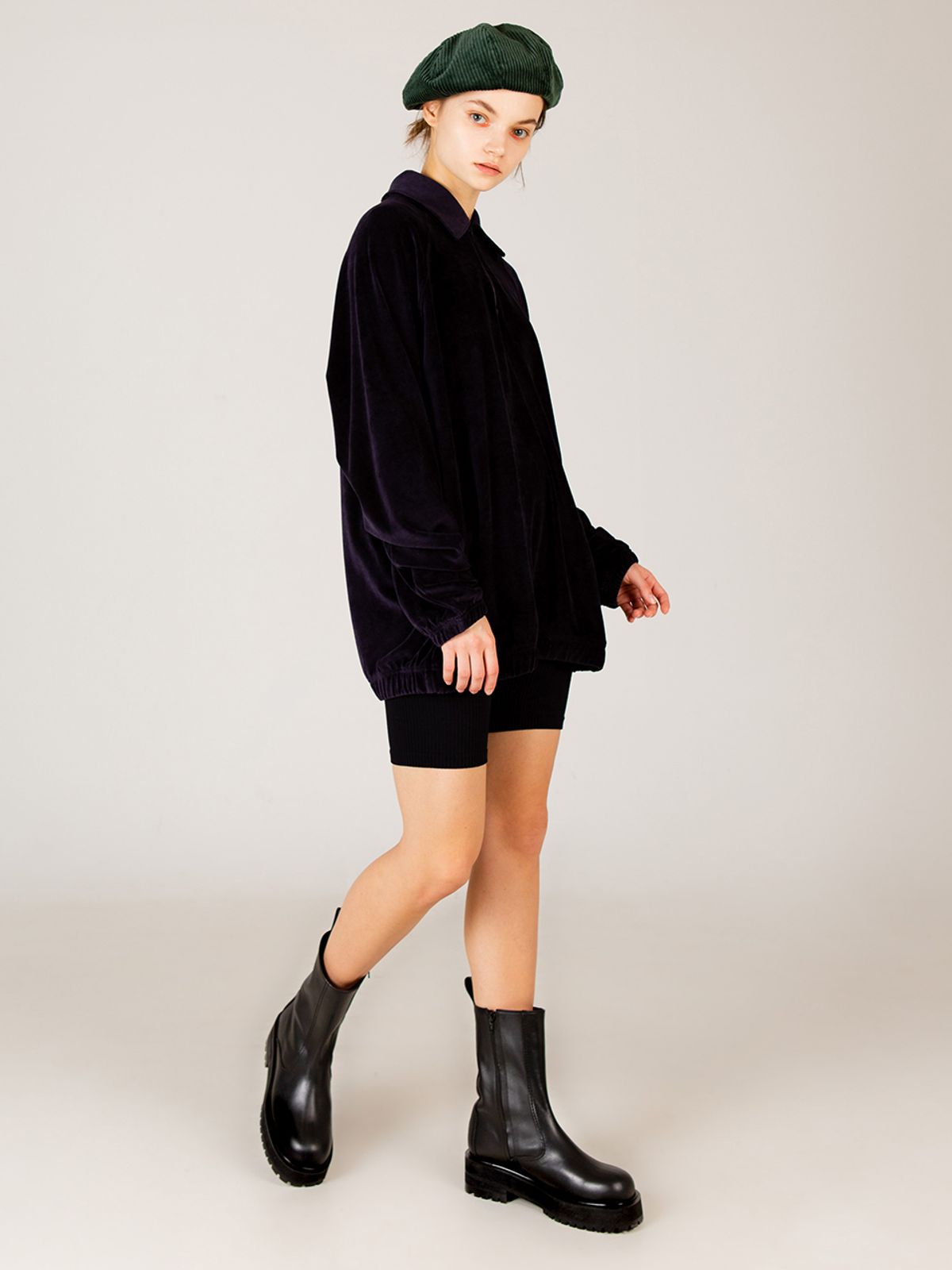 써클(CIRCLE) 라운드 토 워커 앵클 부츠 (블랙)