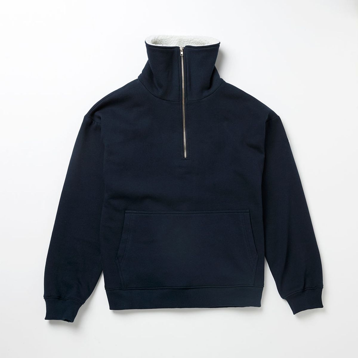 에프엠9102(FM91.02) FLEECE COLLAR HALF ZIP CREW_navy