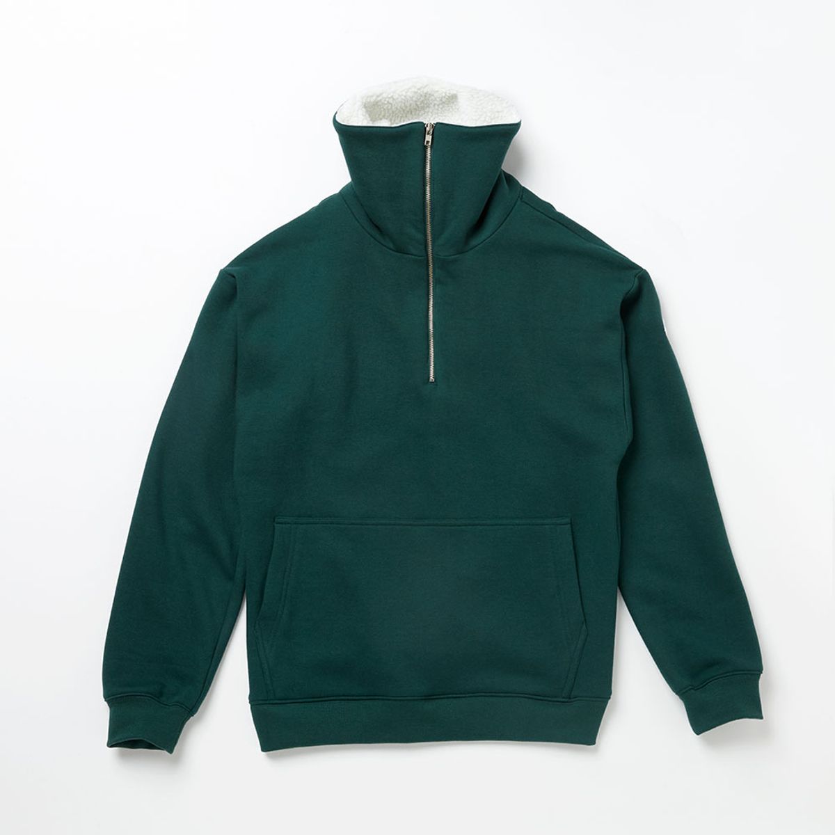 에프엠9102(FM91.02) FLEECE COLLAR HALF ZIP CREW_olive