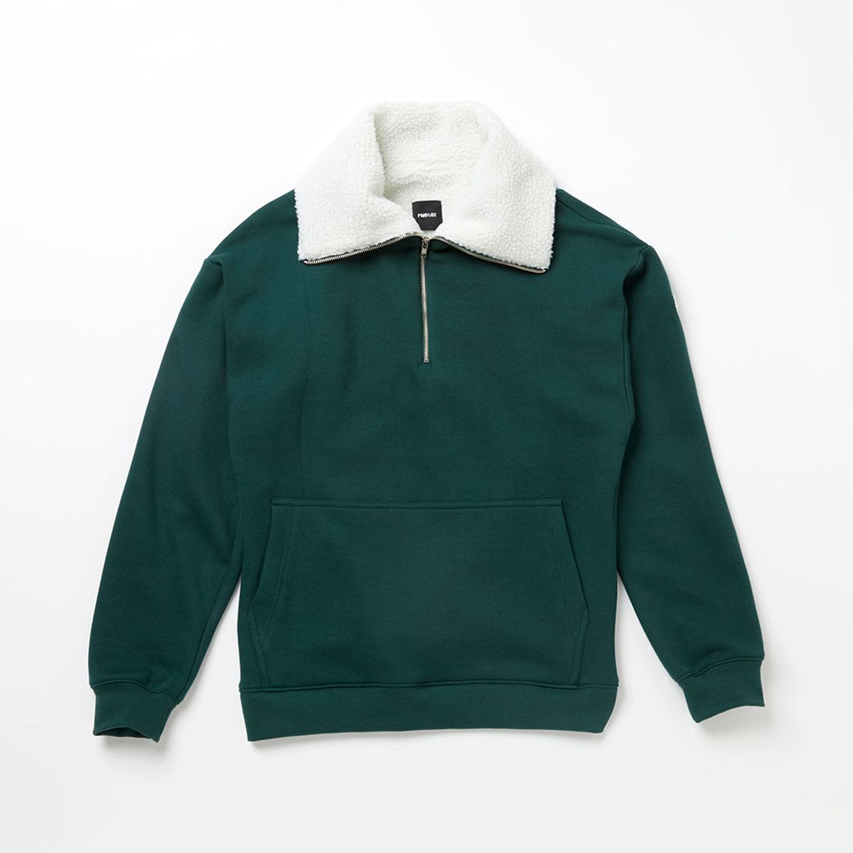 에프엠9102(FM91.02) FLEECE COLLAR HALF ZIP CREW_olive