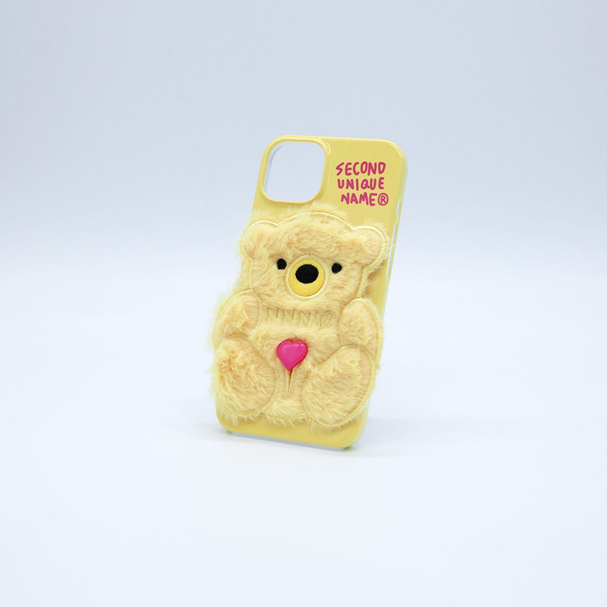 세컨드유니크네임(SECOND UNIQUE NAME) SUN CASE PATCH FUR BEAR LEMON YELLOW