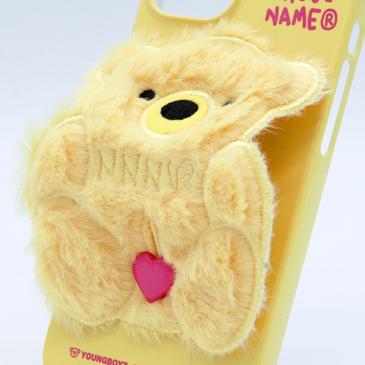 세컨드유니크네임(SECOND UNIQUE NAME) SUN CASE PATCH FUR BEAR LEMON YELLOW