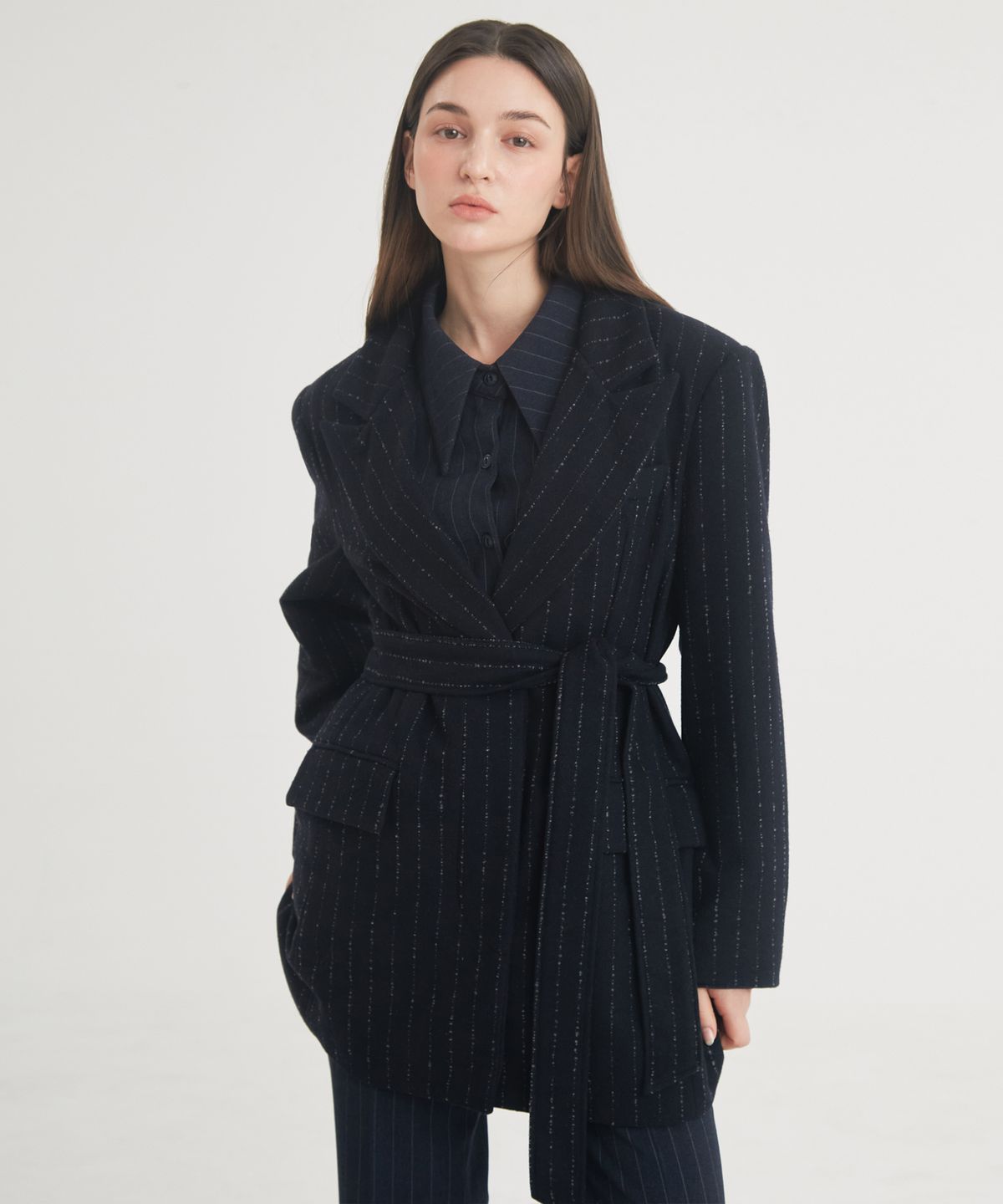 프라이하잇(THEFRHT) Classic Stripe Wool Jaket (Navy)