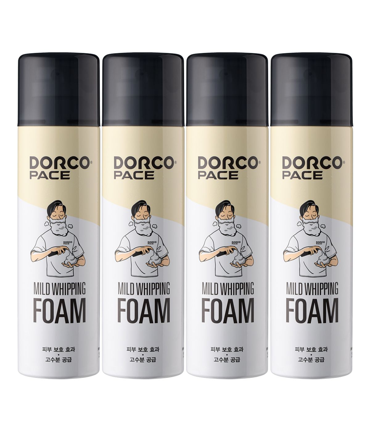 도루코(DORCO) 페이스 마일드 휘핑  대용량 쉐이빙폼 250ml 4개
