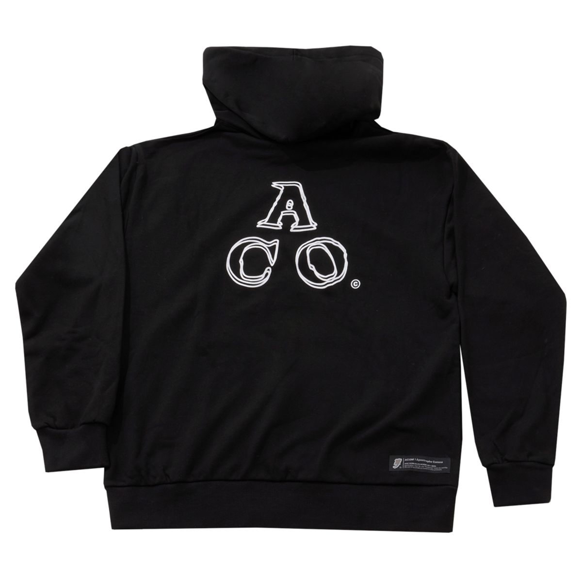 어퍼스트로피 콤마(APOSTROPHE COMMA) 더블 ACO 로고 후디 (블랙/화이트)