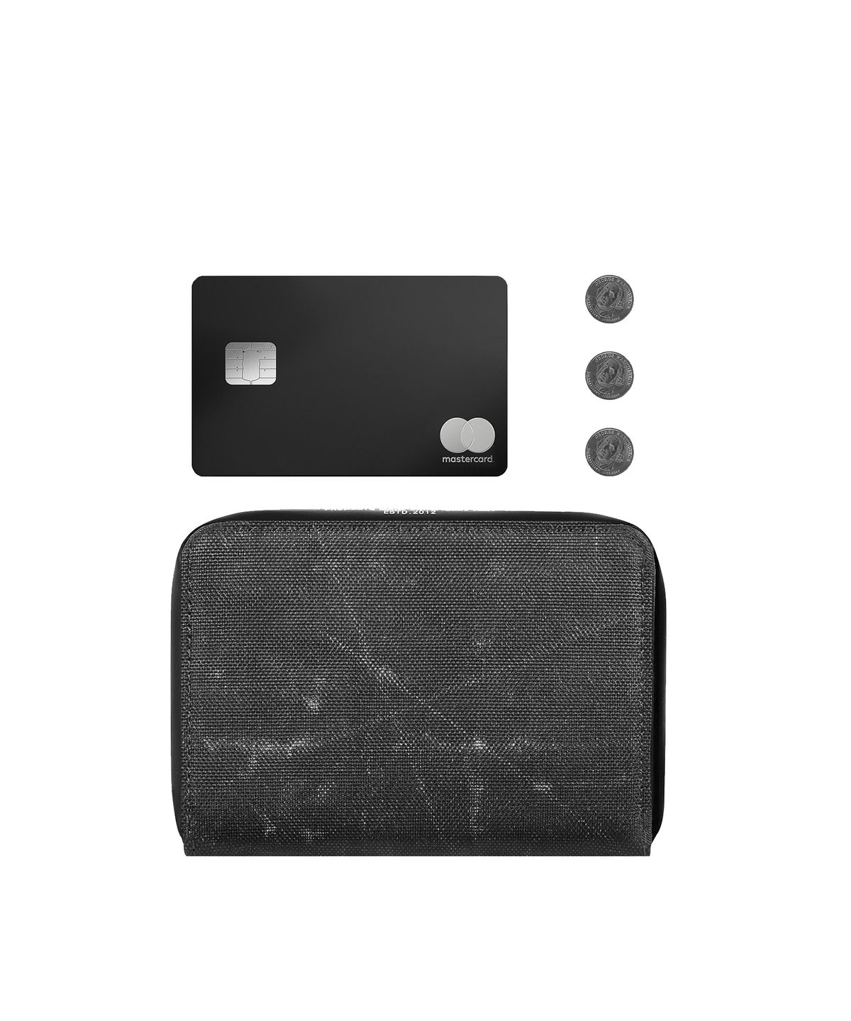 카네이테이(KANEITEI) BERLIN LETTERING ZIP WALLET M (GRAY) / UPCYCLED