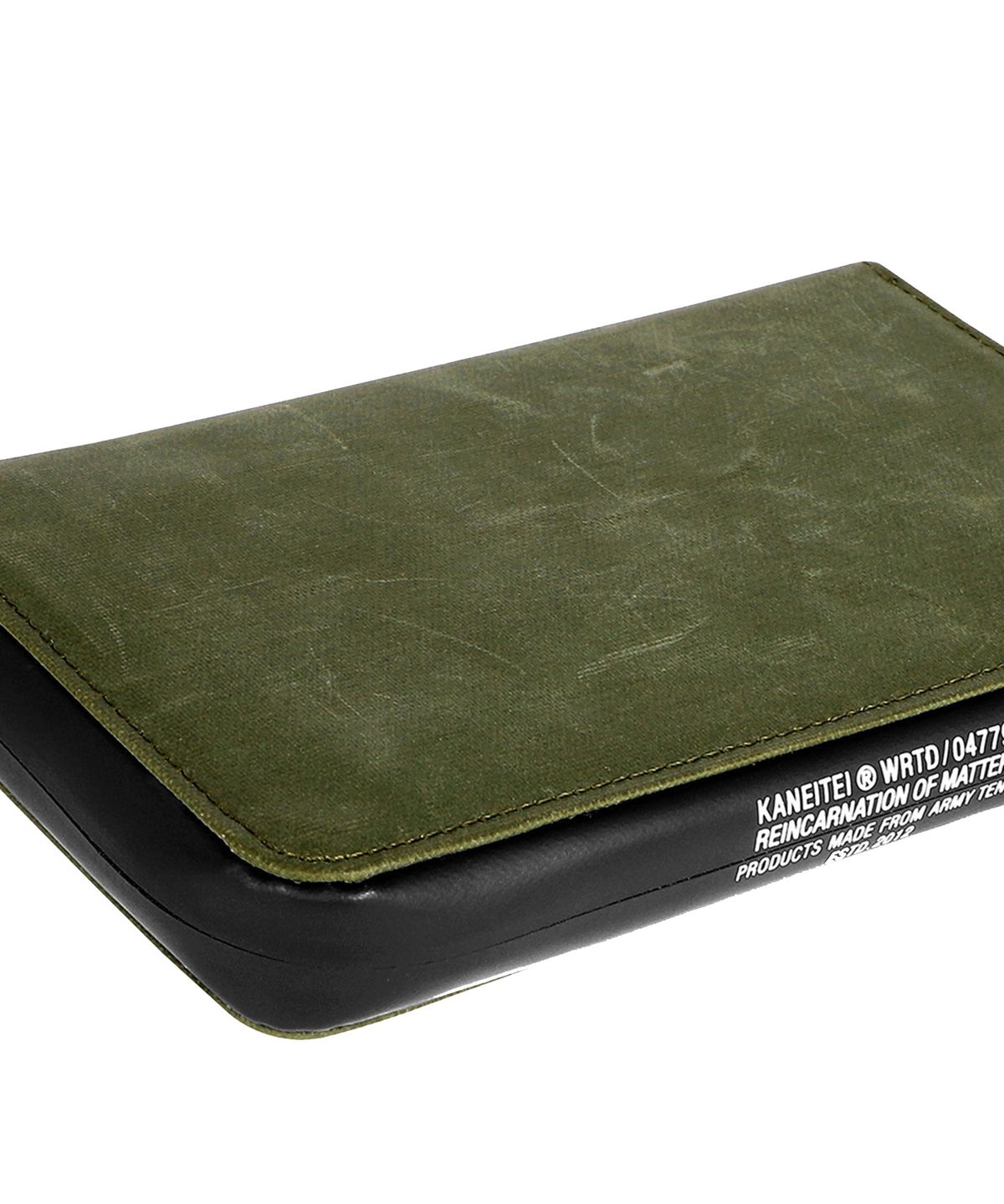카네이테이(KANEITEI) BERLIN LETTERING ZIP WALLET L (OLIVE DRAB) / UPCYCLED