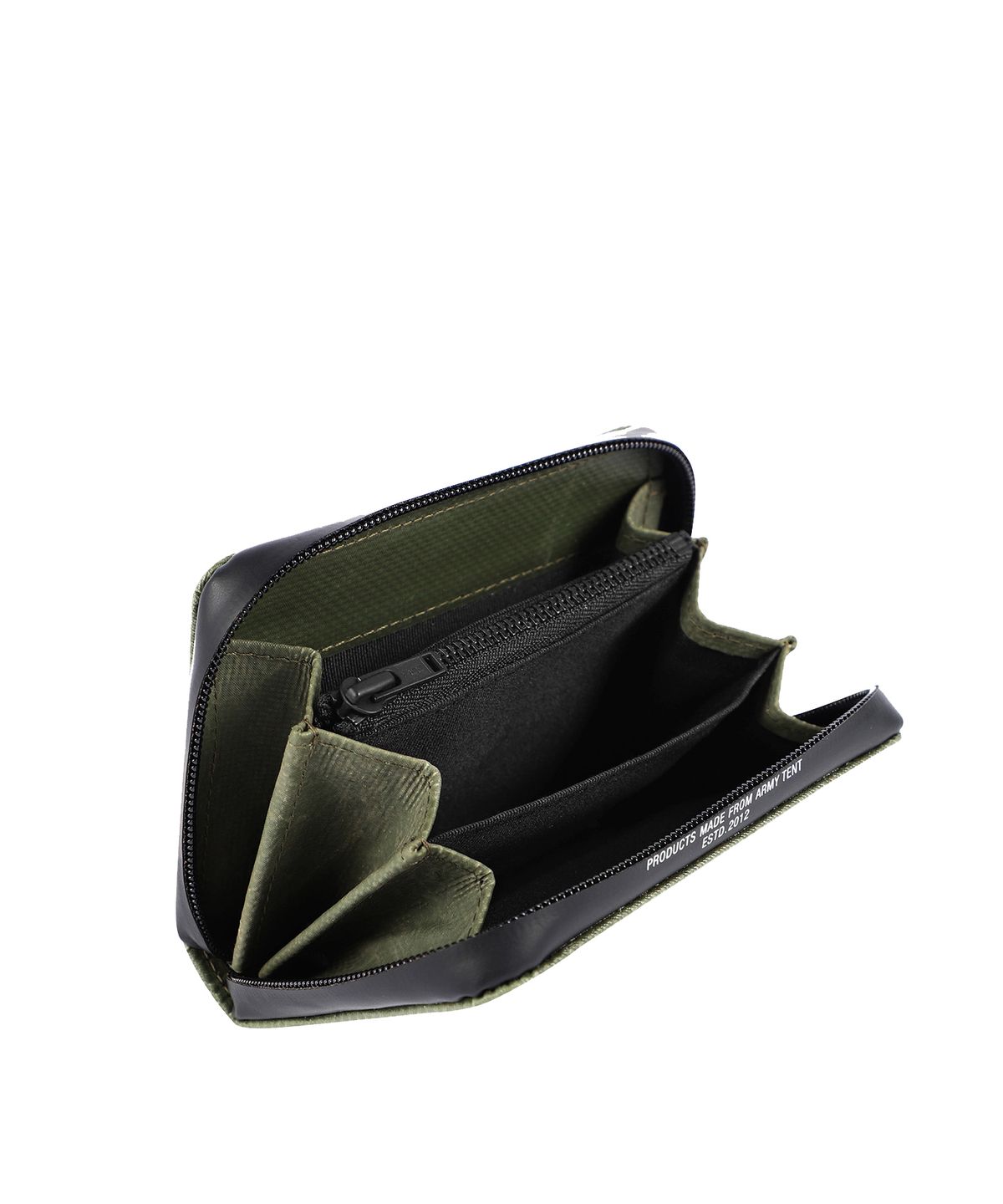 카네이테이(KANEITEI) BERLIN LETTERING ZIP WALLET M (OLIVE DRAB) / UPCYCLED