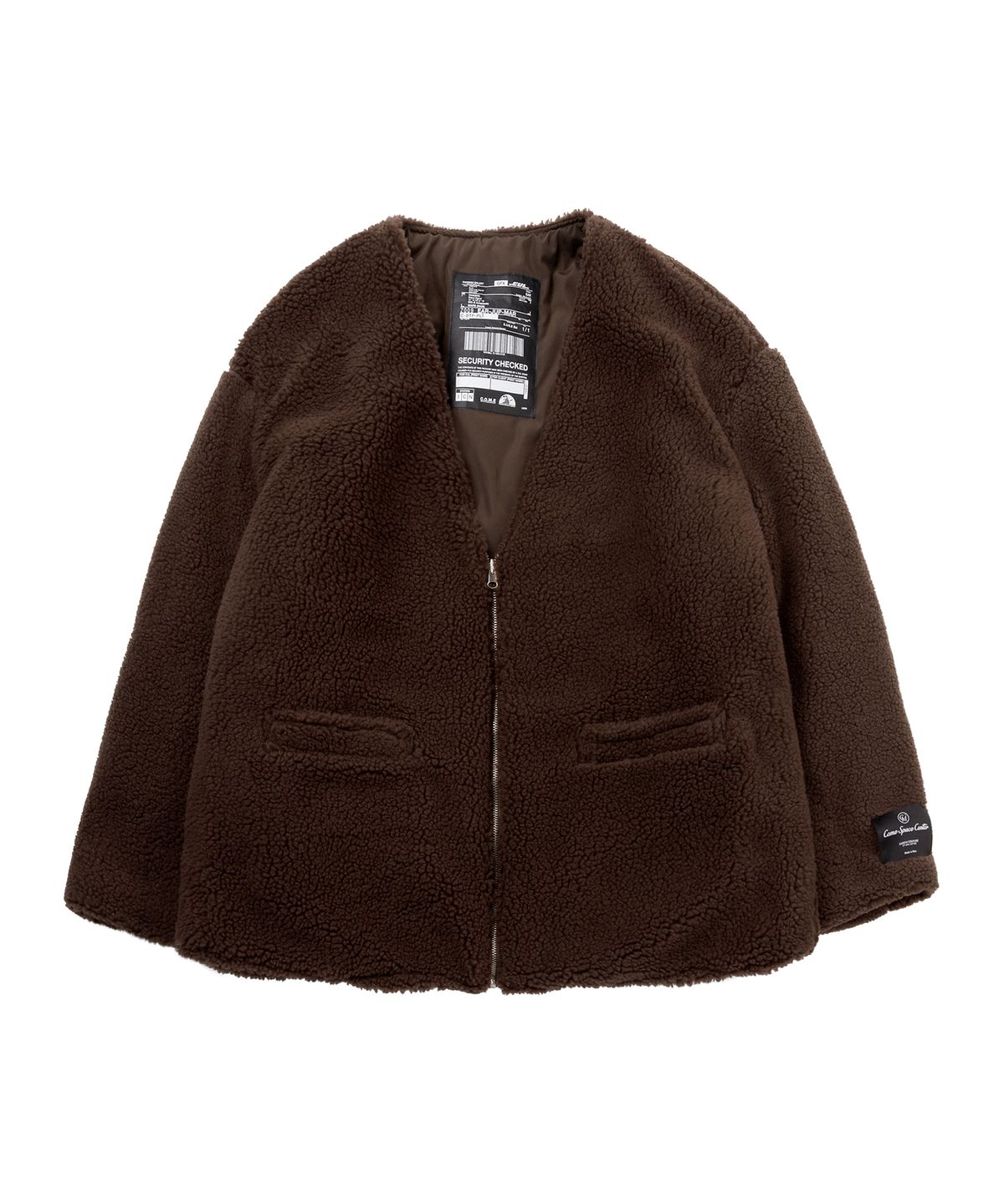 씨오엠이(COME) [UNISEX] Reversible Faux Fur Cardigan Coat (Dark Brown)