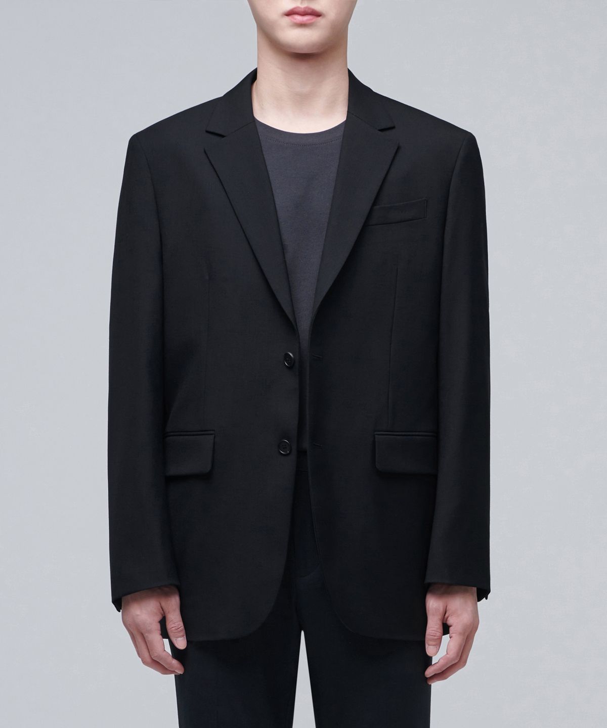 무신사 스탠다드(MUSINSA STANDARD) 릴렉스드 베이식 울 블레이저 [블랙]
