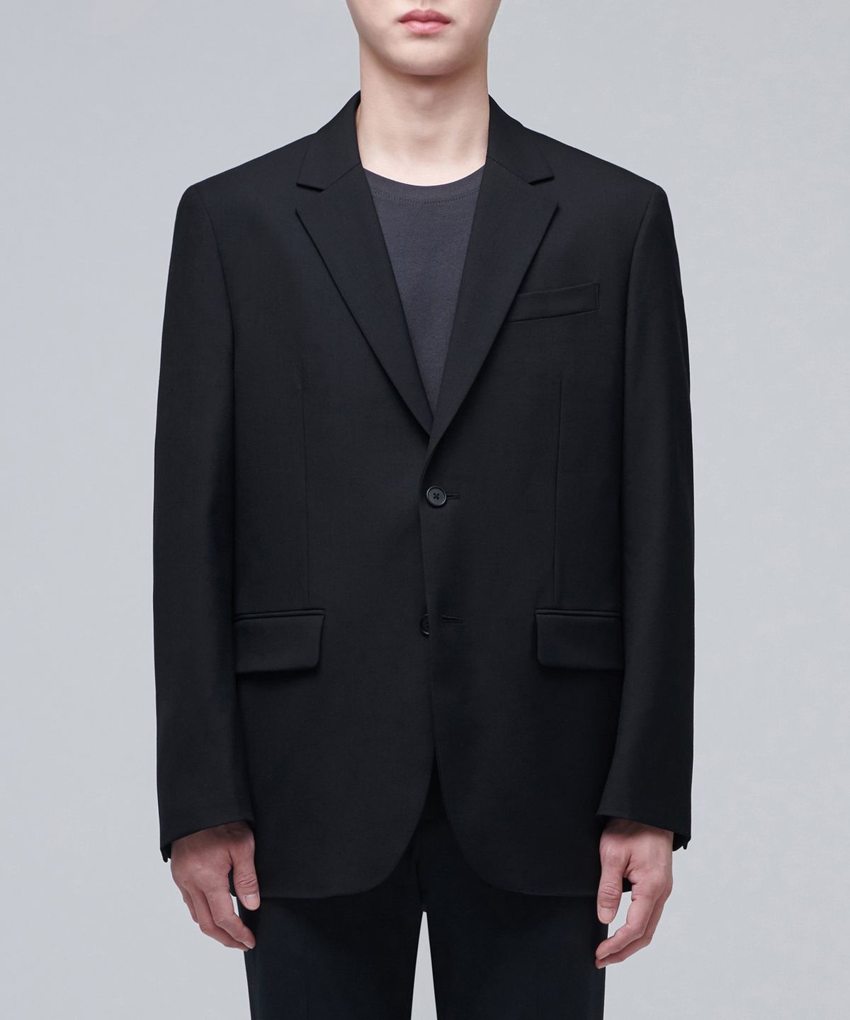 무신사 스탠다드(MUSINSA STANDARD) 릴렉스드 베이식 울 블레이저 [블랙]
