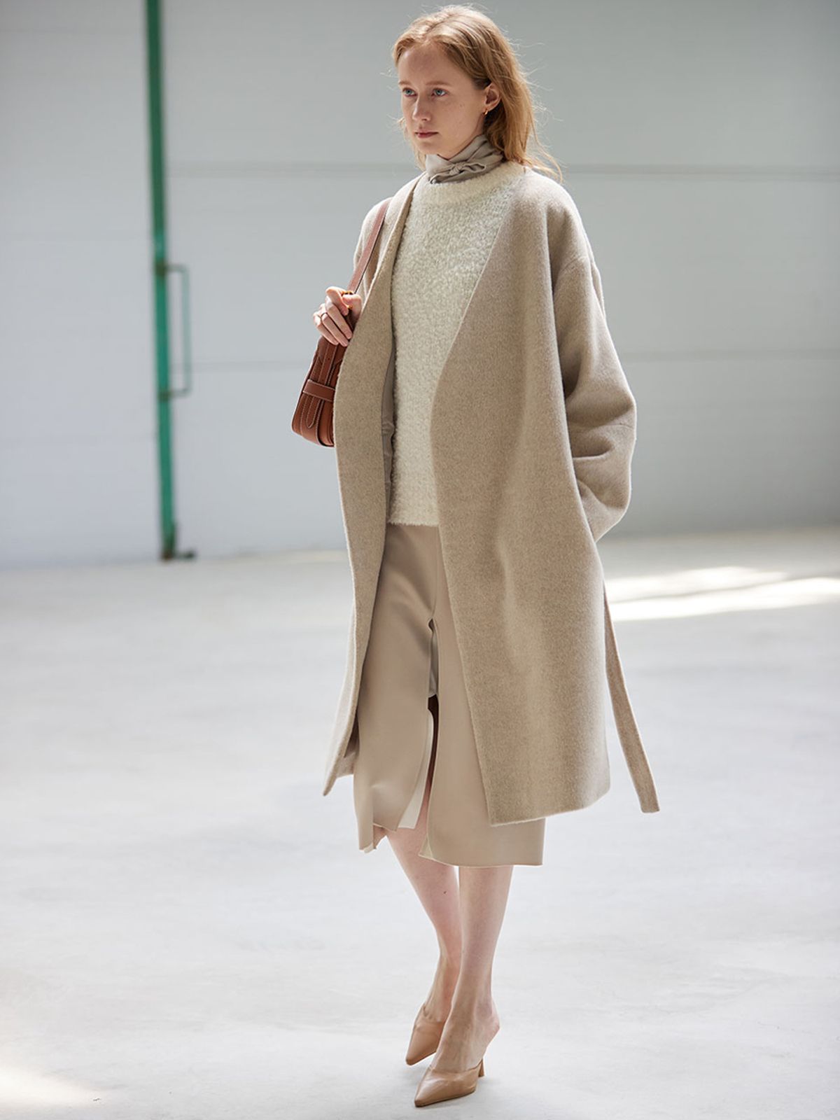 위메농(OUI MAIS NON) Wool alpaca minimal robe-coat