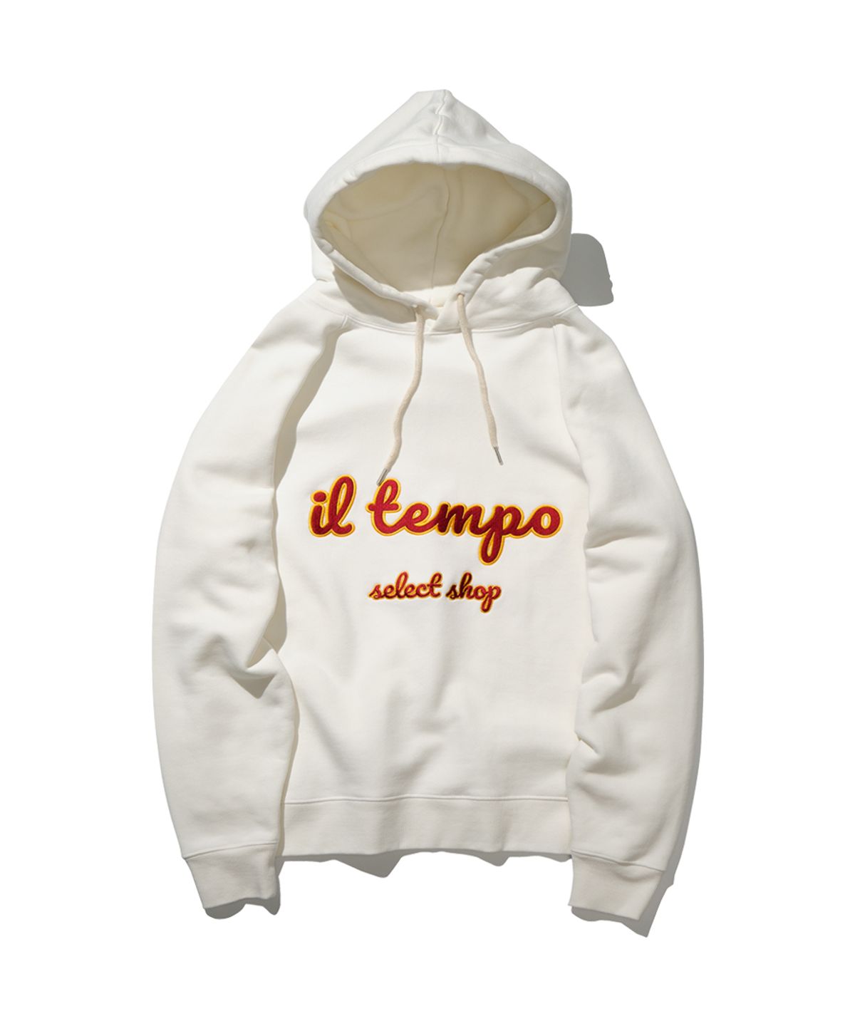 일템포셀렉샵(IL TEMPO SELECT SHOP) 레터링 오버핏 후드티 아이보리