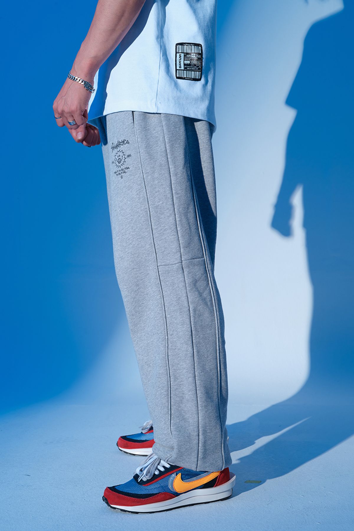 사쿤(SAKUN) 남녀공용 면 조거팬츠 $MILE OG J-PANTS GRAY