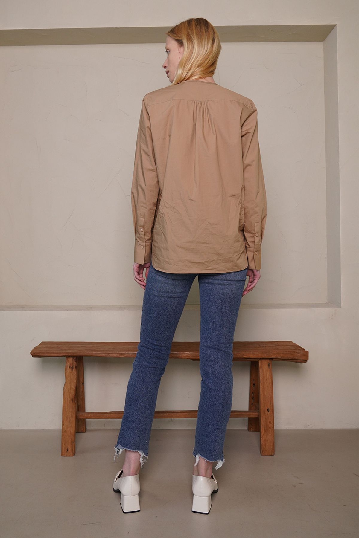 레터스(LETTUCE) Jully button shirts (camel)