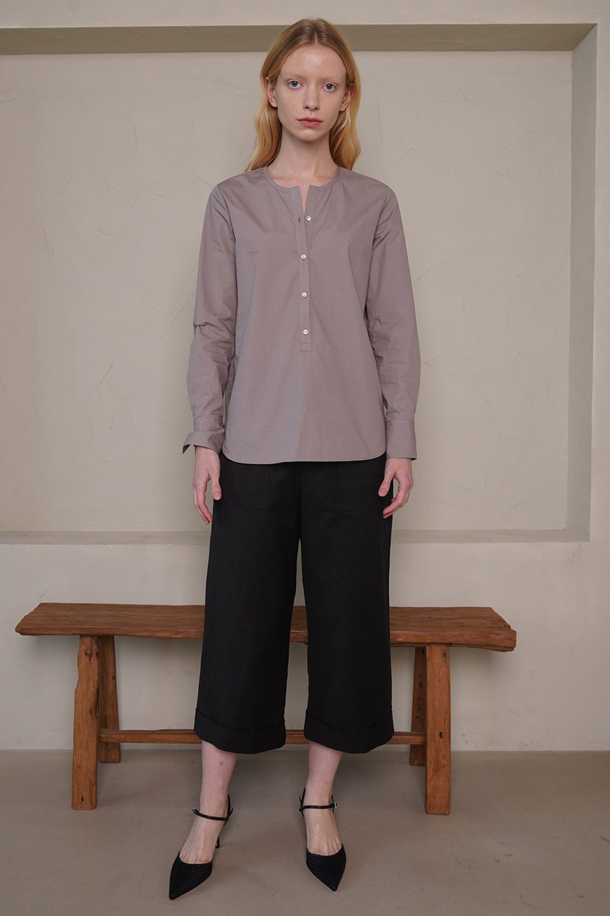 레터스(LETTUCE) Jully button shirts (grey)