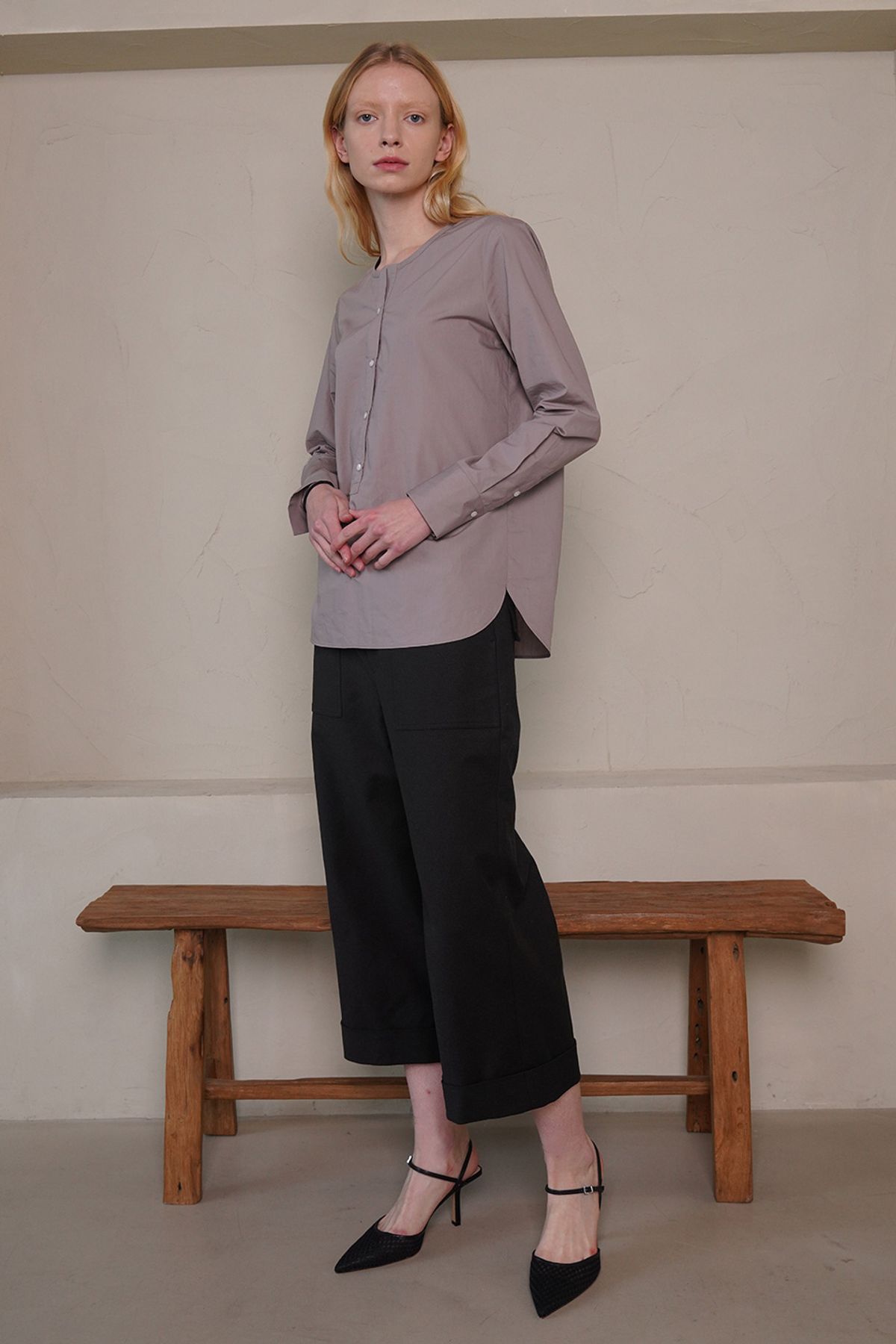 레터스(LETTUCE) Jully button shirts (grey)
