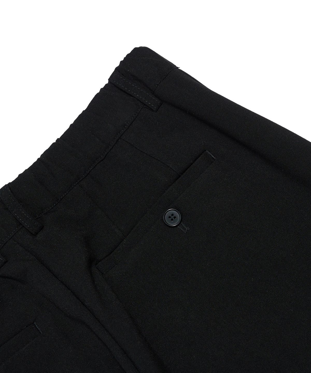 핀스드룩(FINSDRUCK) IN BANDING SEMI-WIDE FIT WIDE TURN-UP SLACKS(BLACK)
