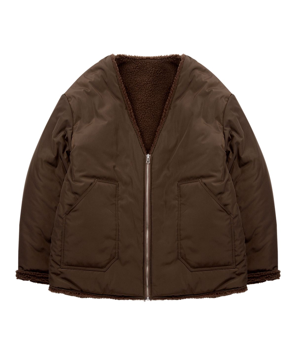 씨오엠이(COME) [UNISEX] Reversible Padded Cardigan Coat (Brown)