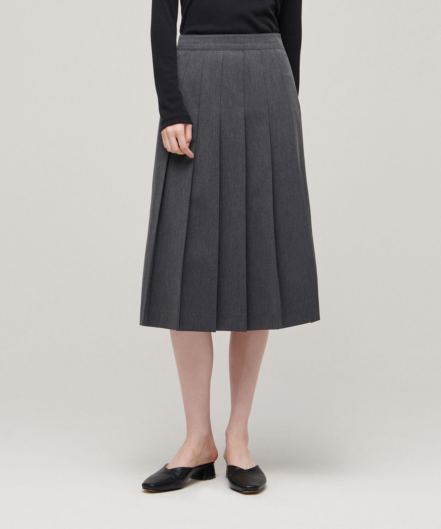 MUSINSA | MUSINSA STANDARD WOMAN WOMENS PLEATS MIDI SKIRT [MEDIUM