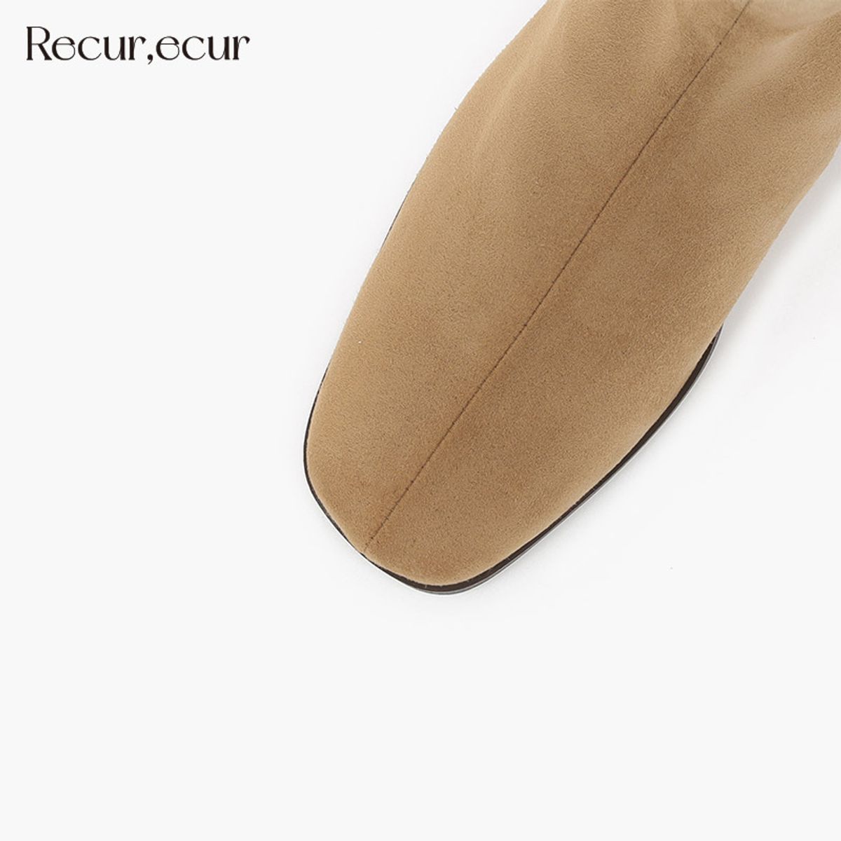 르쿠어에쿠어(RECUR ECUR) 1414 루이스 스판 앵클부츠 베이지