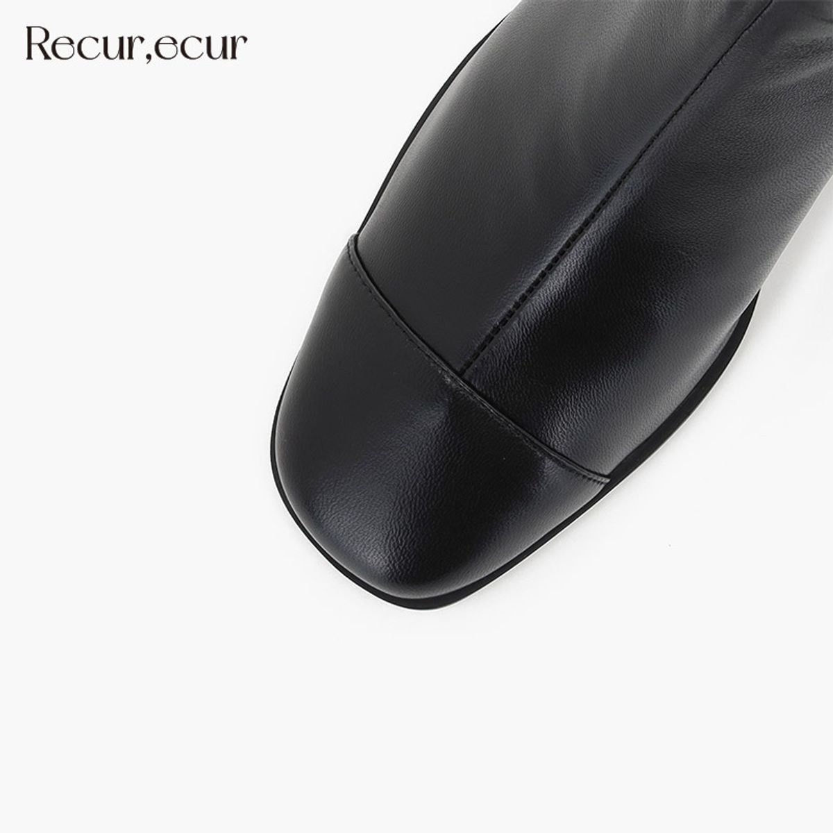 르쿠어에쿠어(RECUR ECUR) 1405 이자벨 천연 양가죽 부츠 블랙