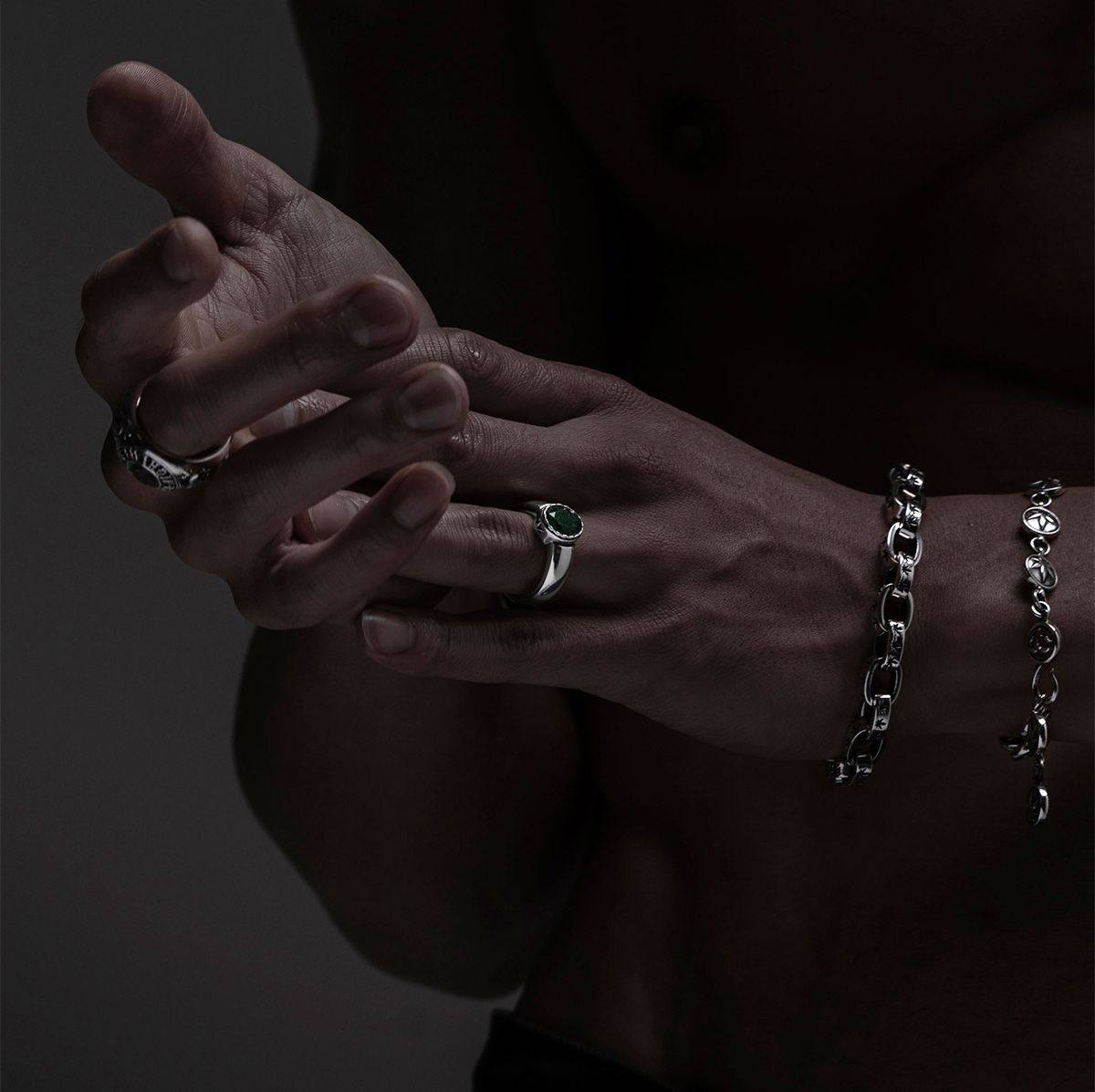 스팅925(STING925) HighLIfe Oval Emerald Ring