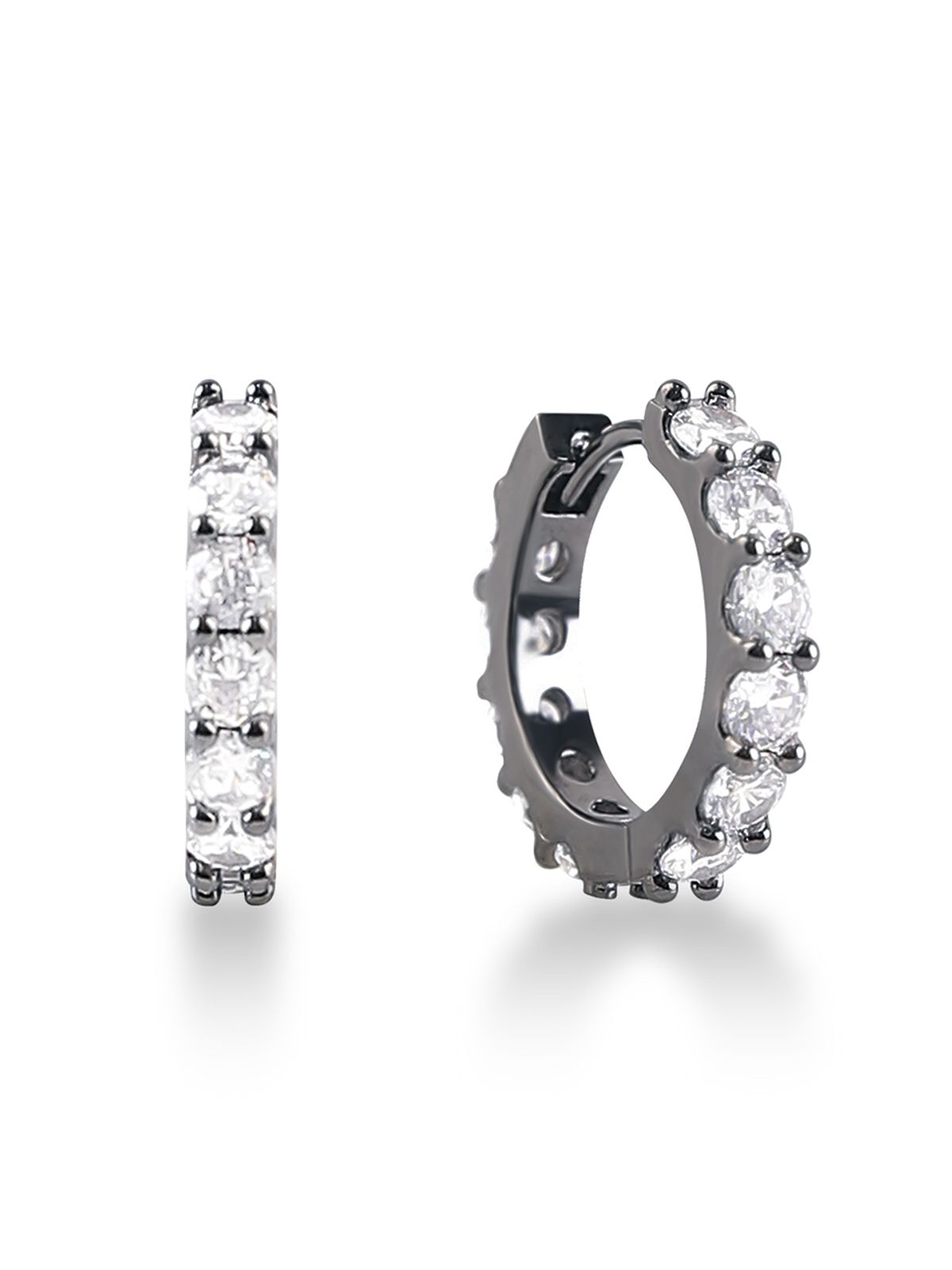 마씨에르(MACIER) [S925] 3.5mm 테니스 귀걸이 (흑실버)