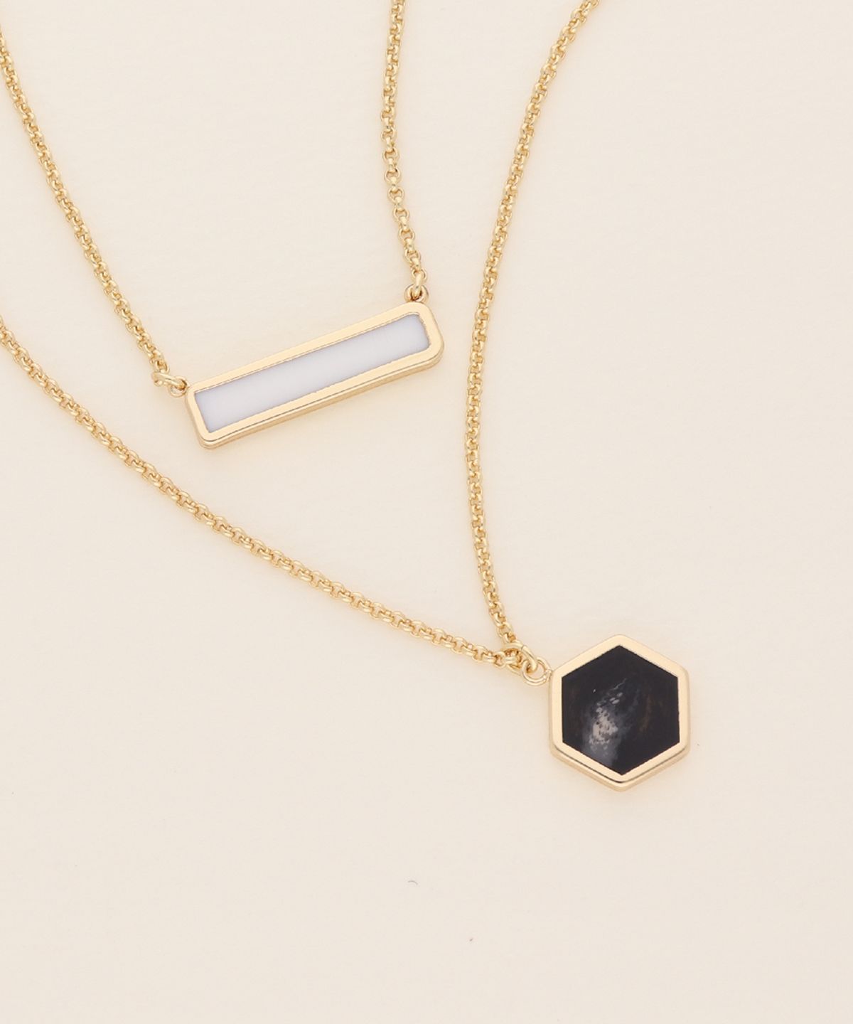 리타모니카(RITA MONICA) Formica Layered Necklace Hexagon