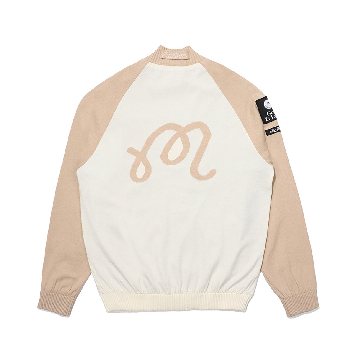 말본 골프(MALBON GOLF) M Script 풀 집업 스웨터 CREAM (MAN)