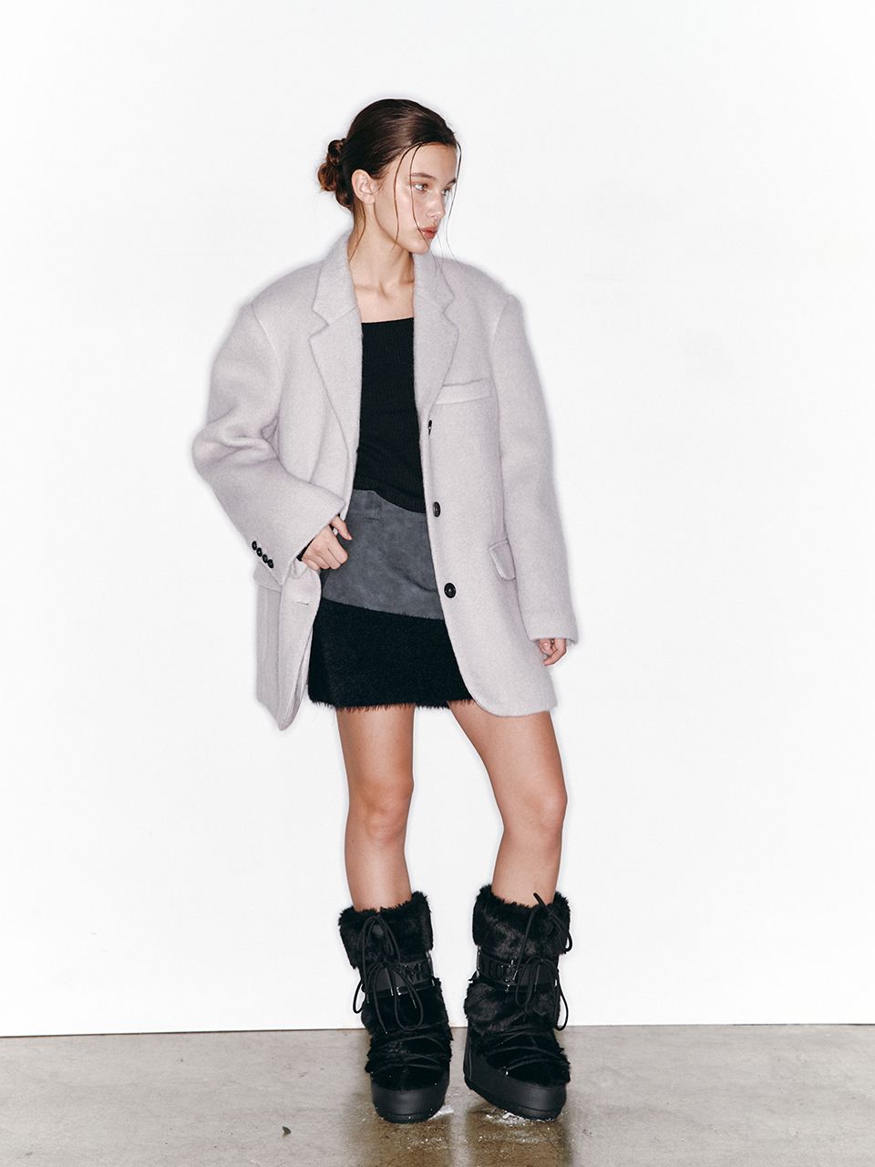 在庫処分 半額 MUSINSA | ASURA Mohair wool jacket [LIGHT GRAY] ジャケット・アウター