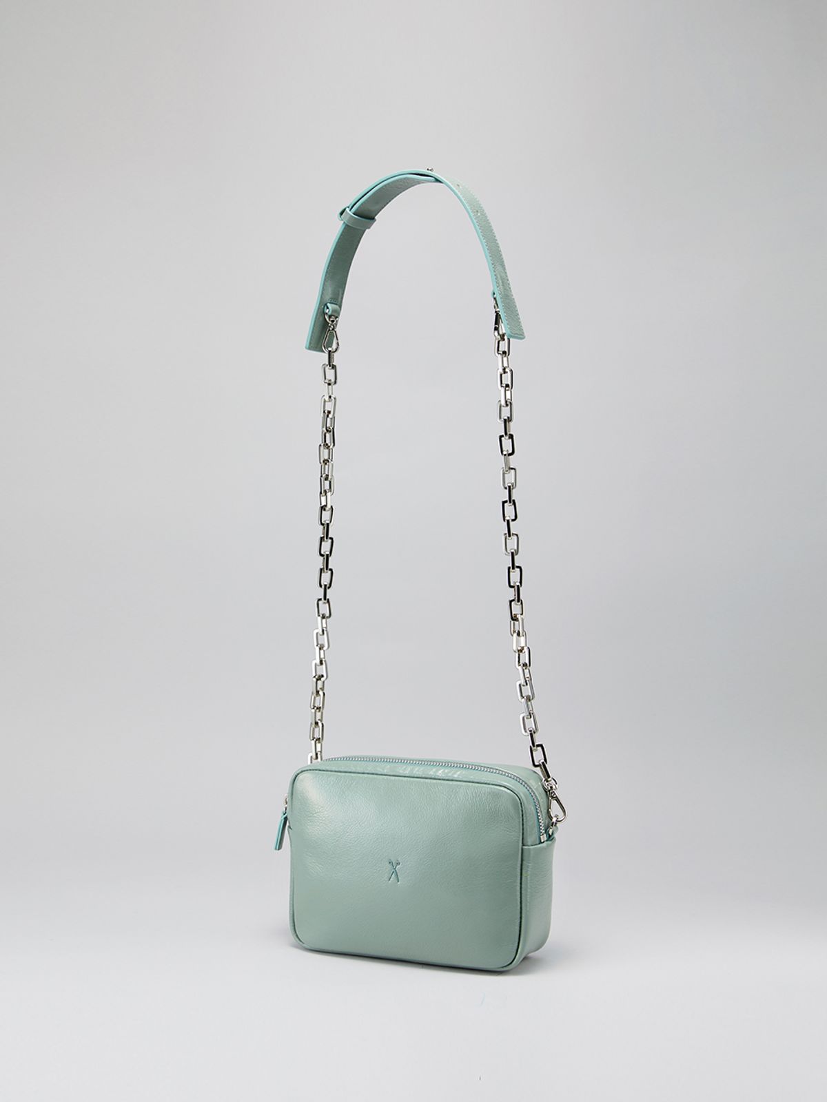 조셉앤스테이시(JOSEPH&STACEY) OZ Mini Square Bag With Chain Iceberg Green