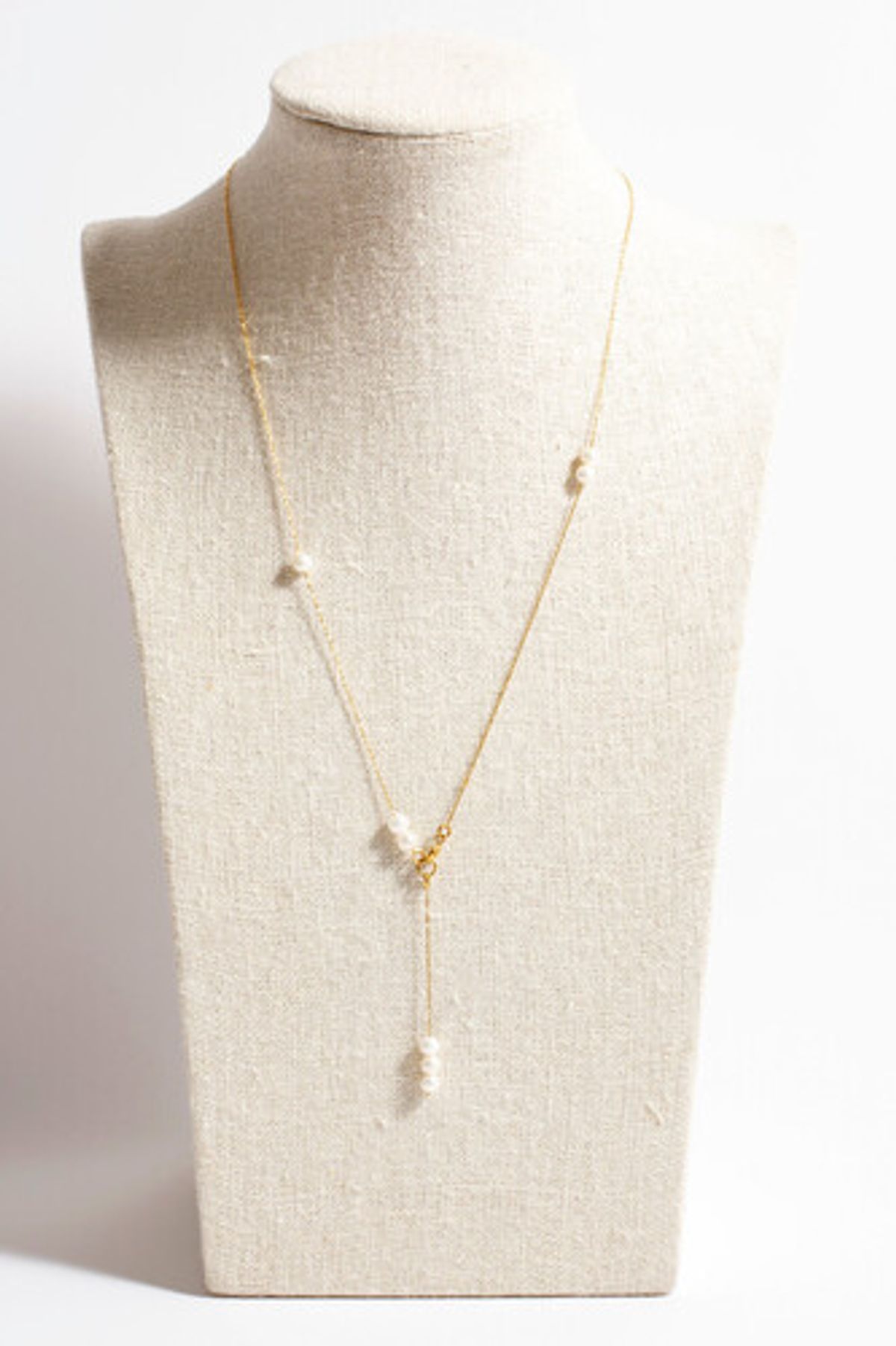 모드곤(MODGONE) 작은 진주 방울 골드톤 목걸이 Tiny Pearls Gold-tone necklace