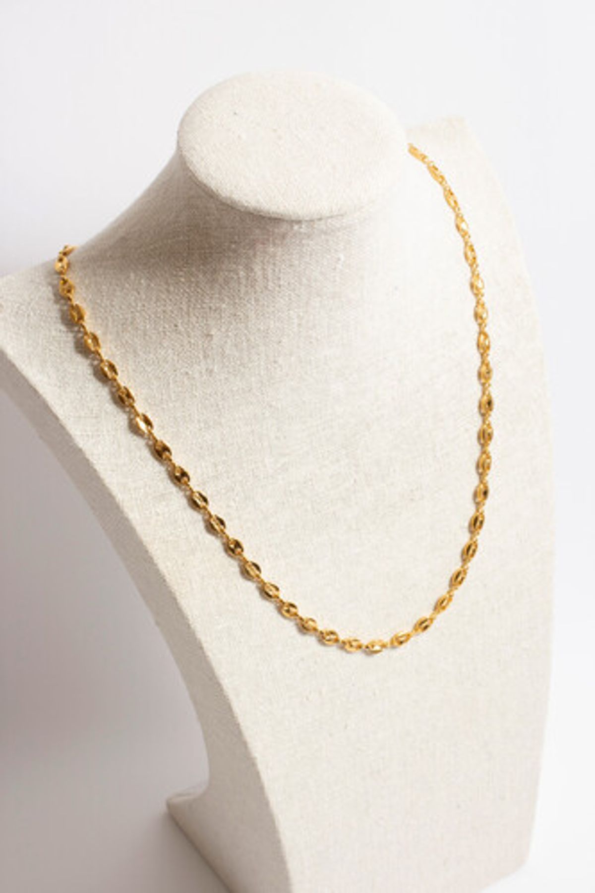 모드곤(MODGONE) 골드톤 빈체인 심플 롱 목걸이  Gold-tone Bean Chains Simple Long necklace