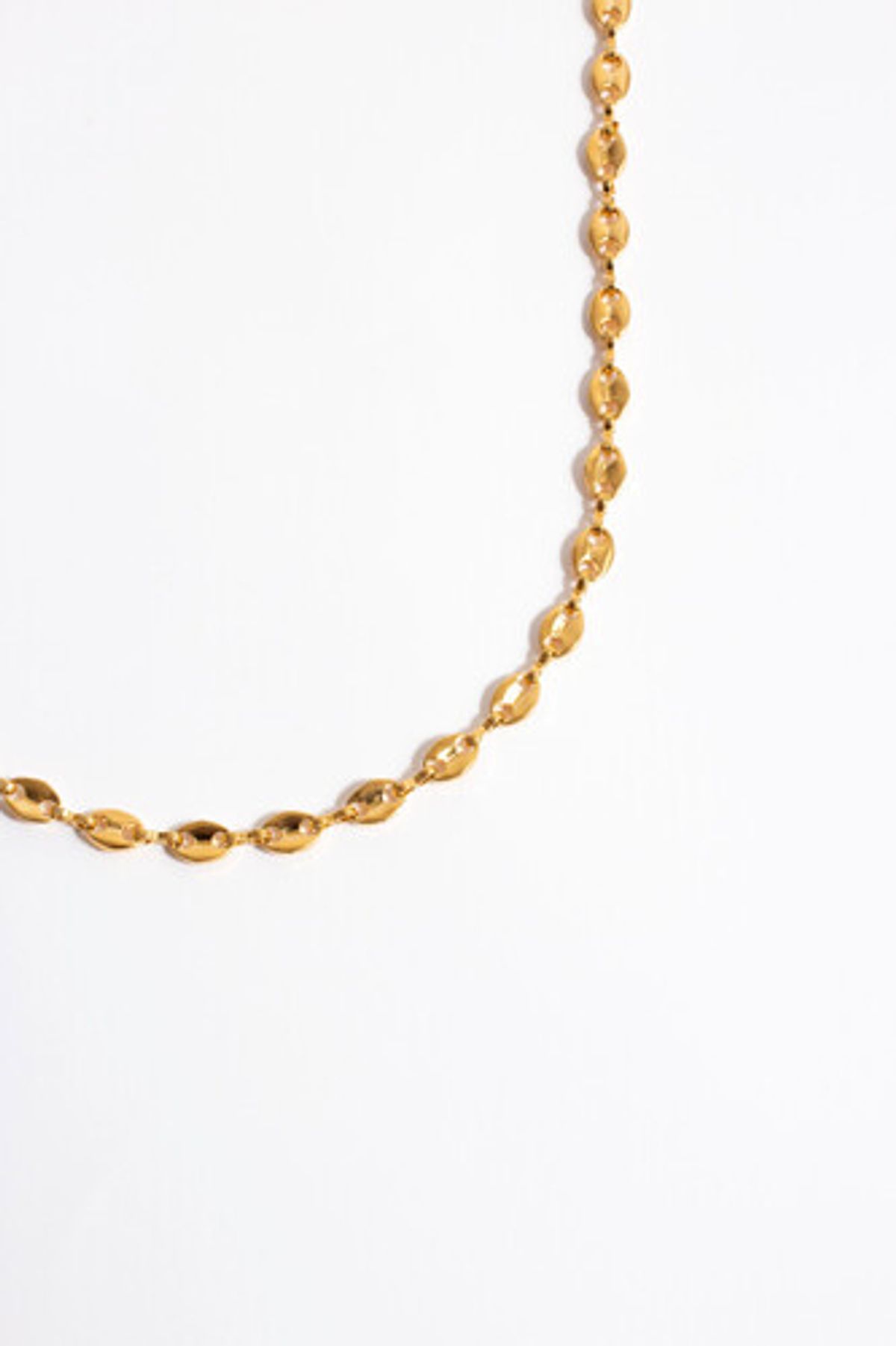 모드곤(MODGONE) 골드톤 빈체인 심플 롱 목걸이  Gold-tone Bean Chains Simple Long necklace