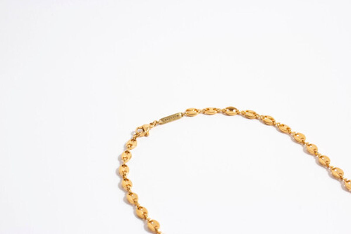 모드곤(MODGONE) 골드톤 빈체인 심플 롱 목걸이  Gold-tone Bean Chains Simple Long necklace