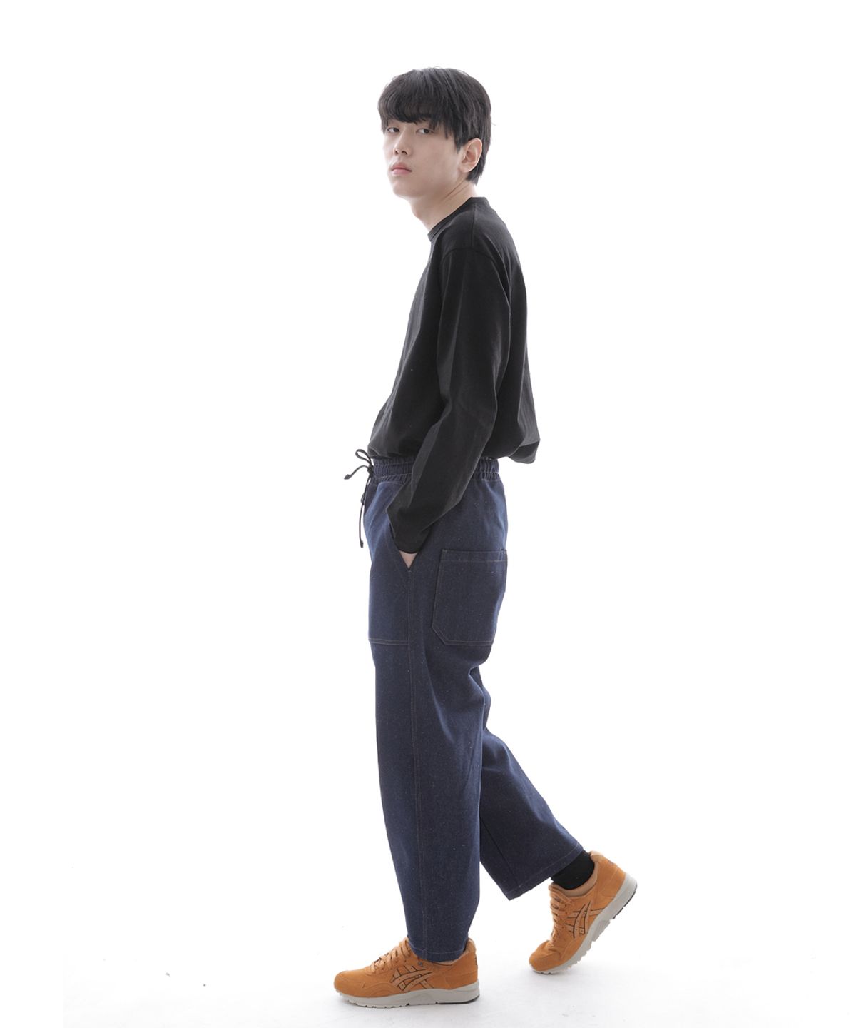 세인트크루(SAINTCREW) 앵클 드롭 클래식 퍼티그 데님 테이퍼드팬츠 AFT-306 인디고 BRS