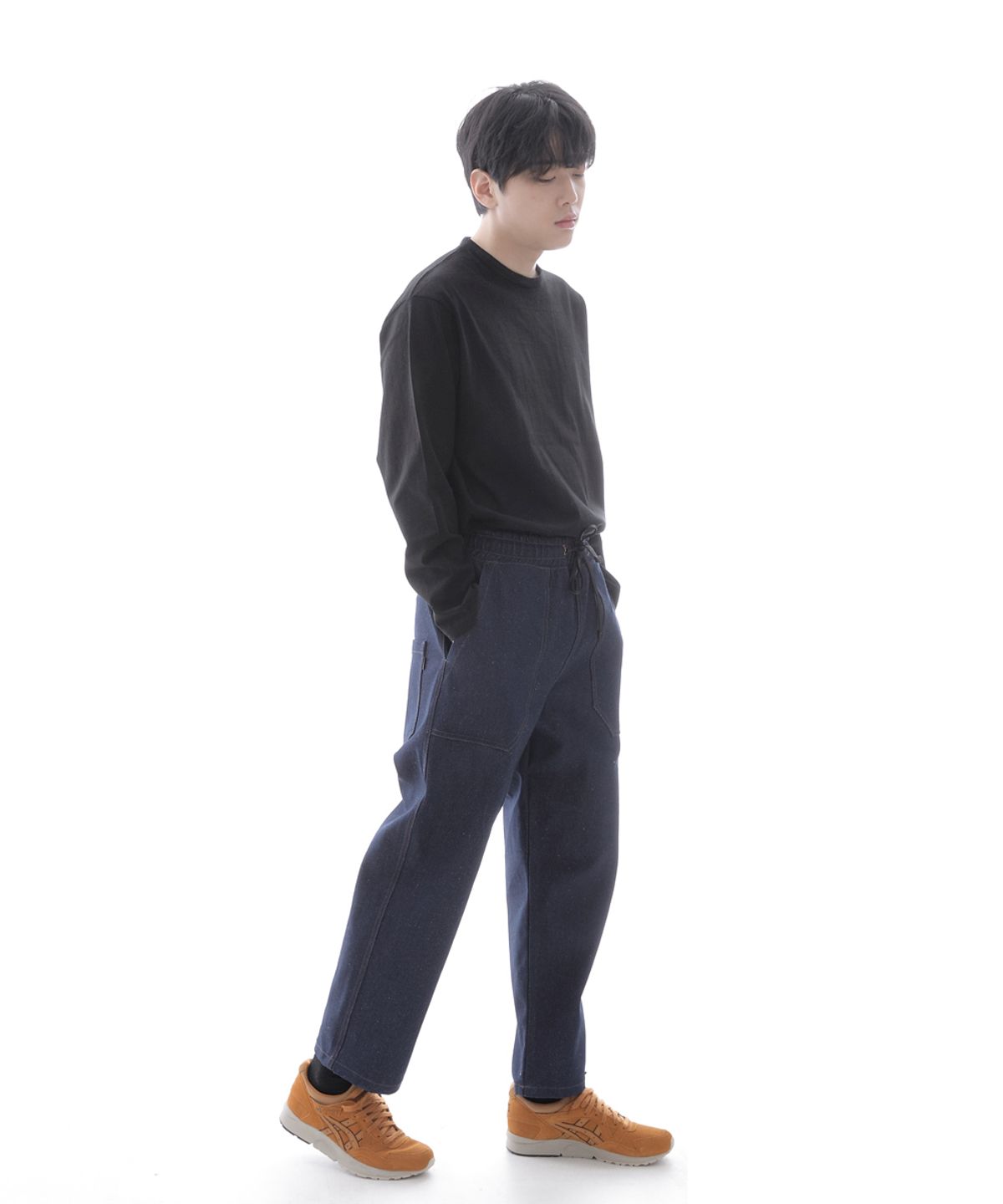 세인트크루(SAINTCREW) 앵클 드롭 클래식 퍼티그 데님 테이퍼드팬츠 AFT-306 인디고 BRS