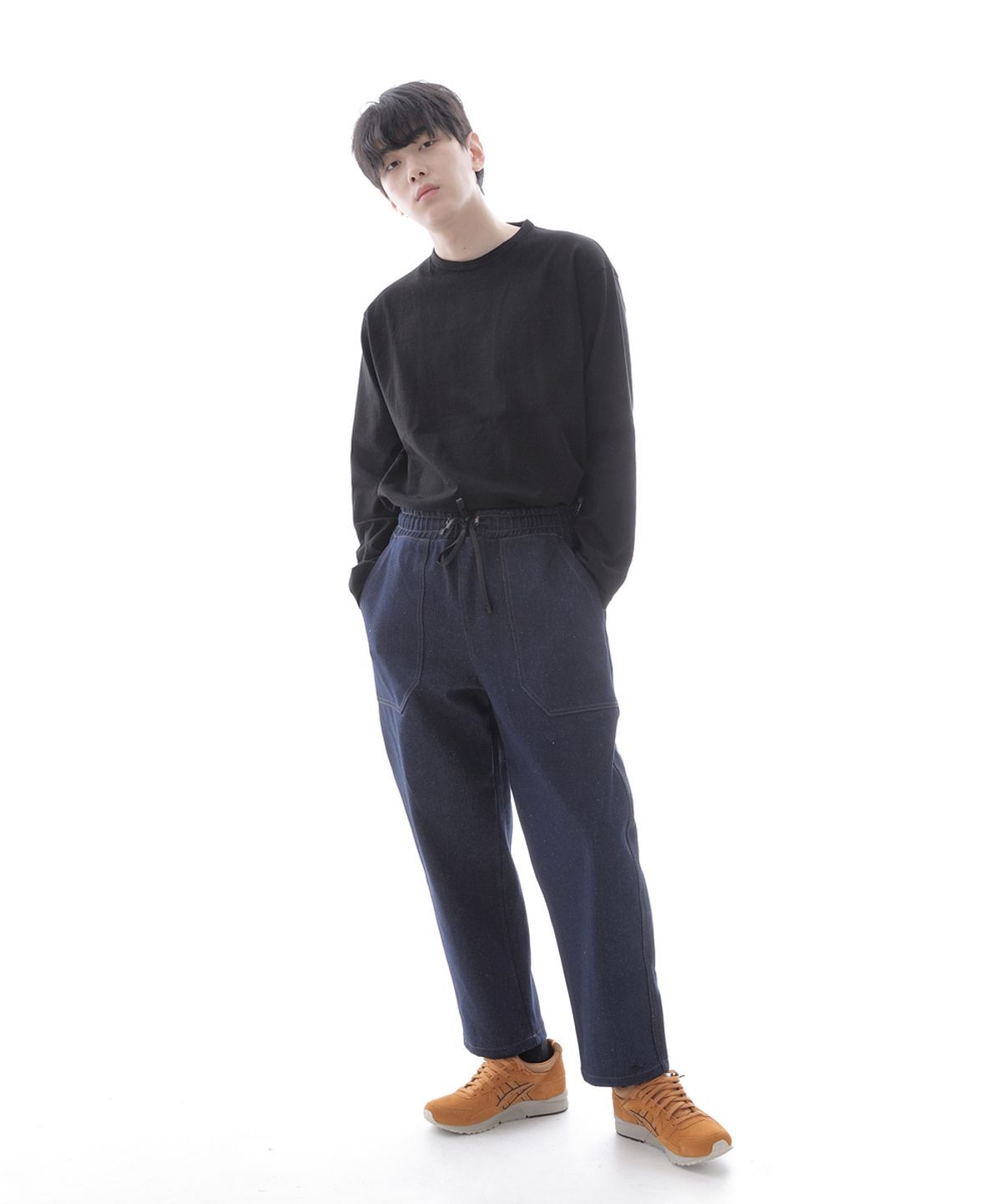 세인트크루(SAINTCREW) 앵클 드롭 클래식 퍼티그 데님 테이퍼드팬츠 AFT-306 인디고 BRS