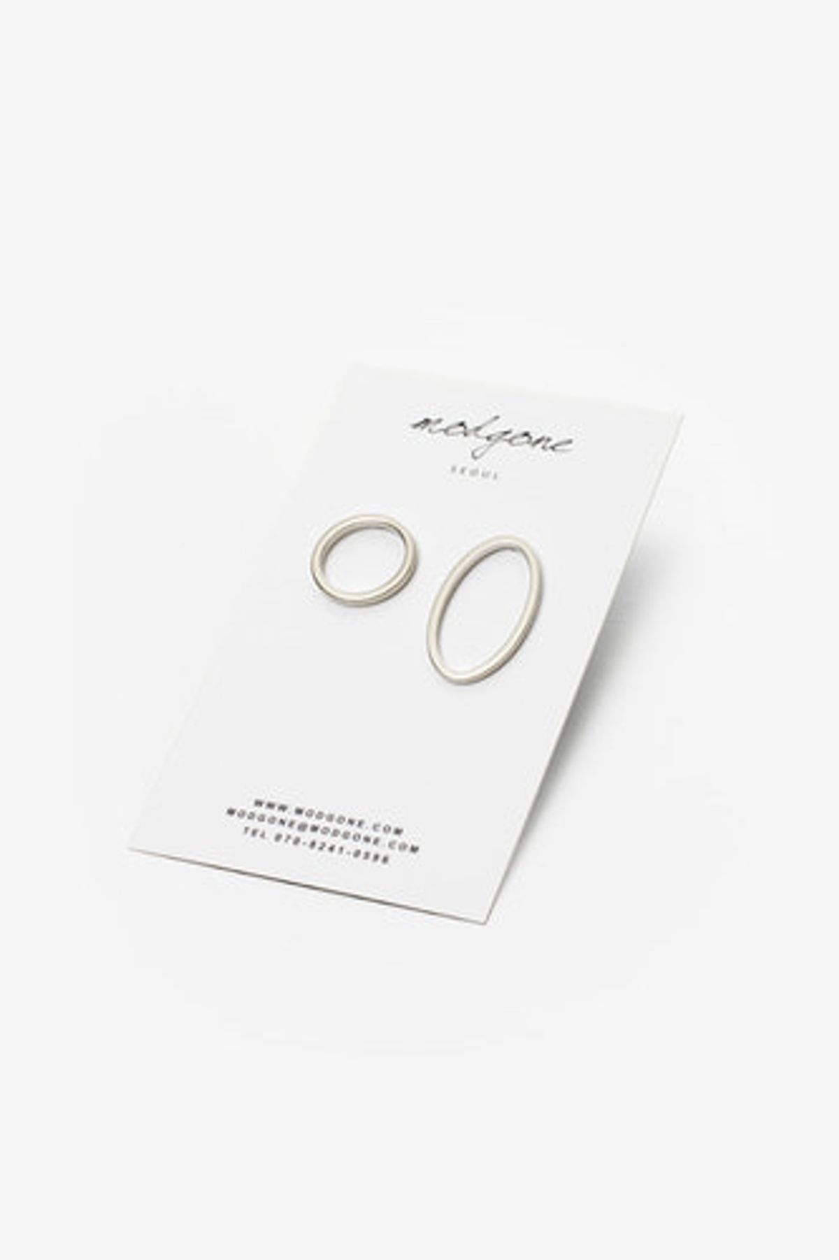 모드곤(MODGONE) 실버 써클 이어링 Double circle earring(white Gold)