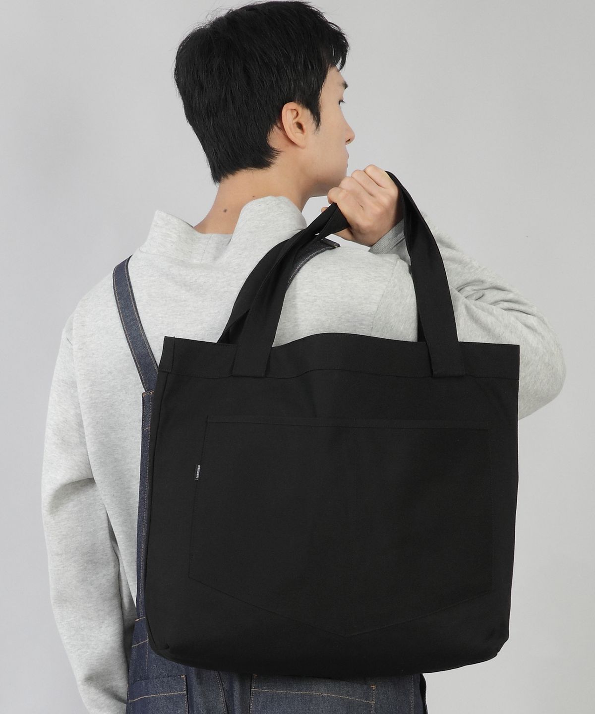 세인트크루(SAINTCREW) 펜타곤 포켓 빅사이즈 에코백 PP-108 블랙