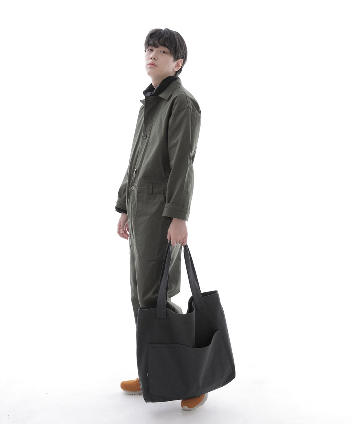 세인트크루(SAINTCREW) 펜타곤 포켓 빅사이즈 에코백 PP-108 차콜